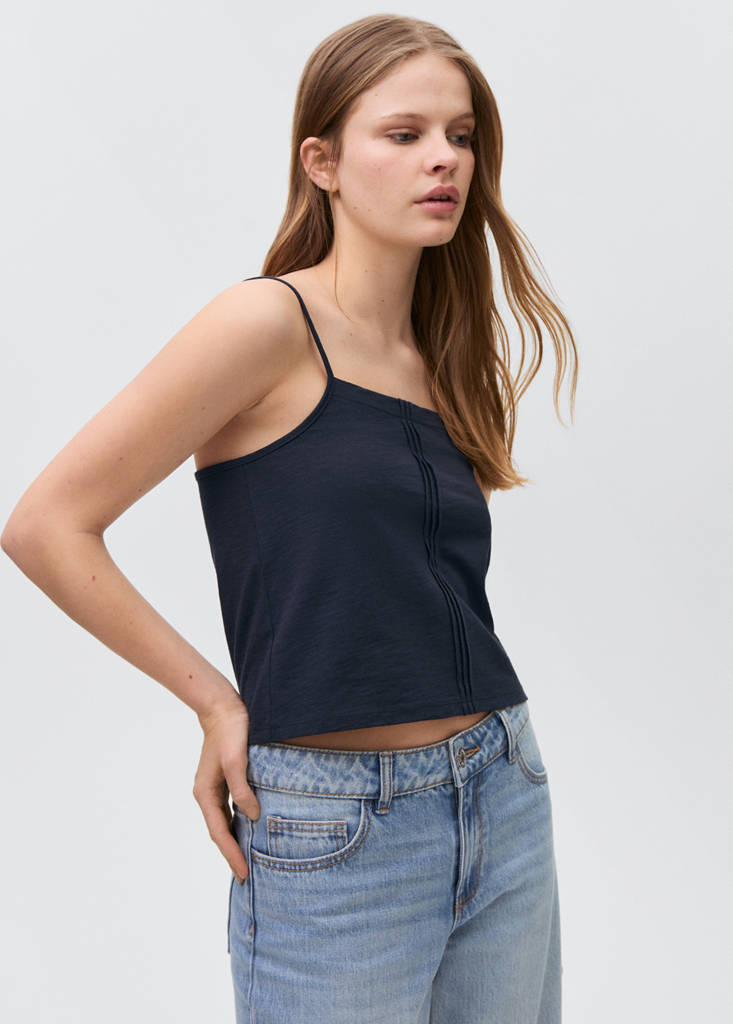 Pleat detailed top — Dark Navy