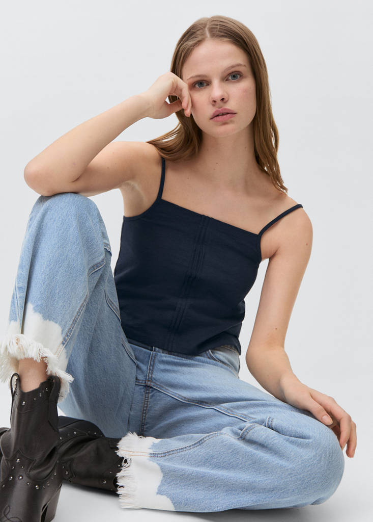 Pleat detailed top — Dark Navy