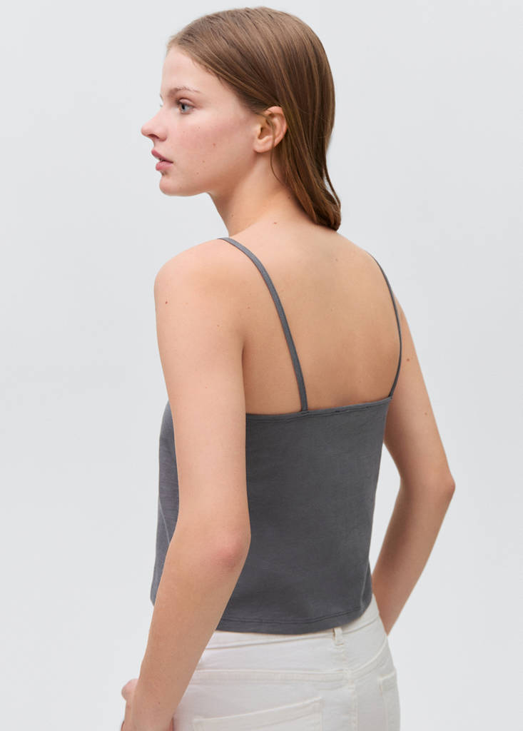 Pleat detailed top — Charcoal