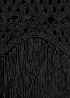 Fringed detail openwork sweater — Black 7