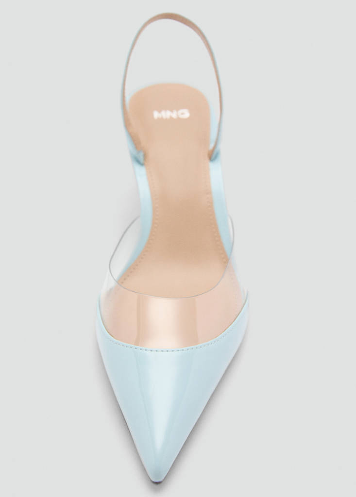 Heeled shoes with vinyl panel — Blue