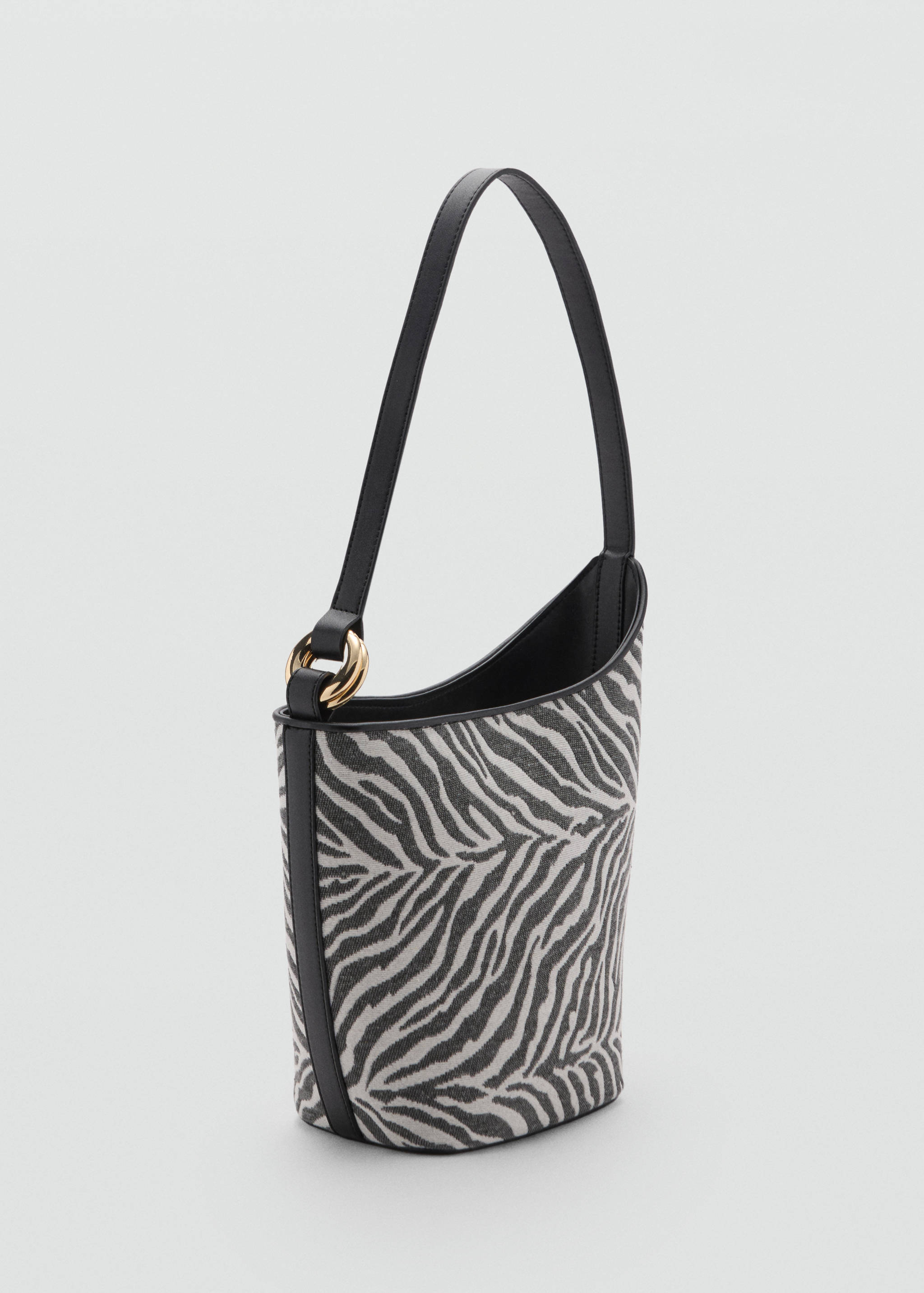 Large zebra-print bucket bag - Medium plane