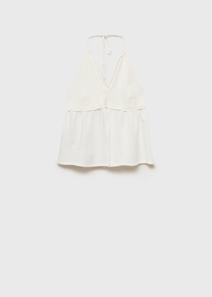 Slit knit top — Off White