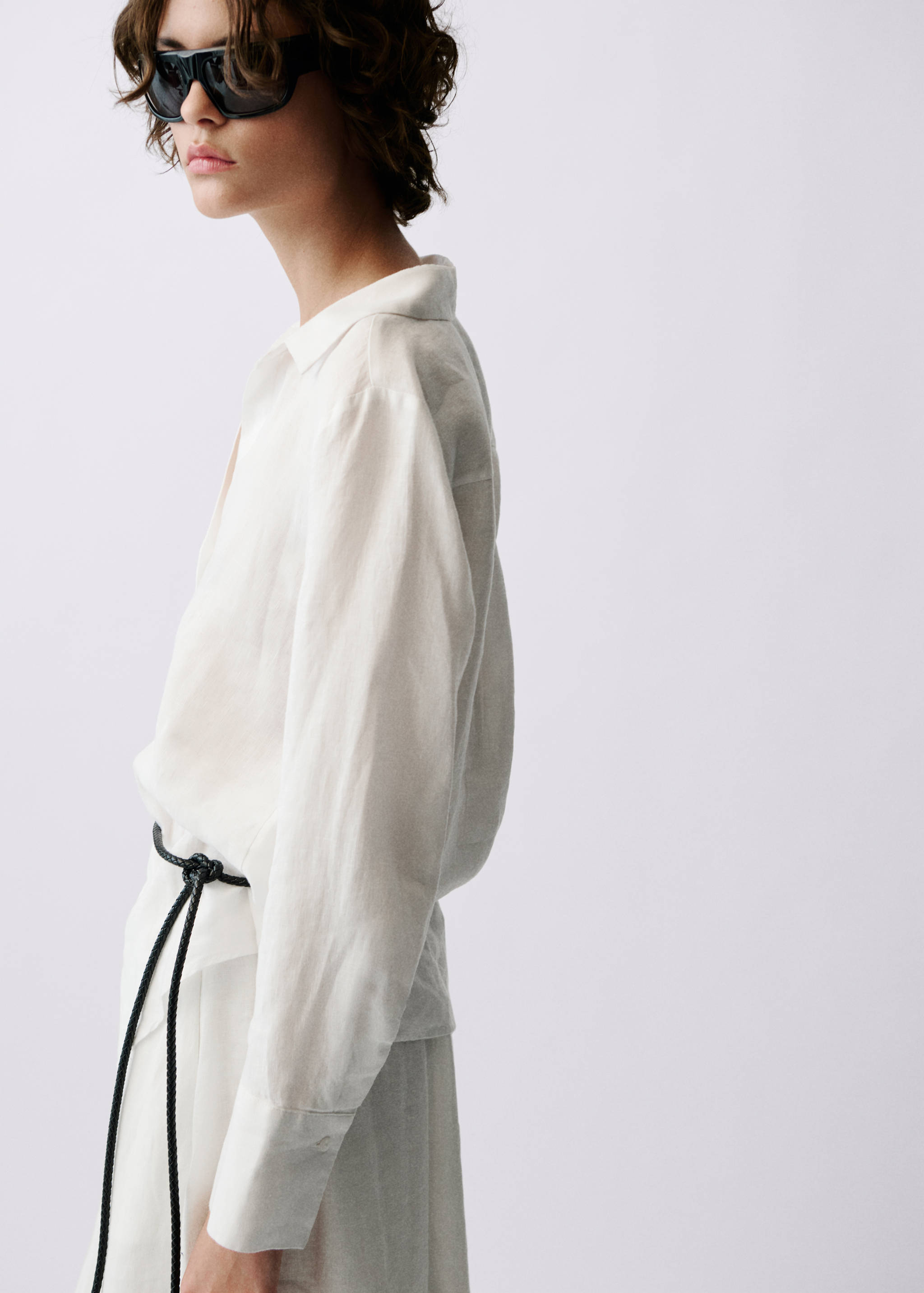 Linen-blend shirt - Details of the article 2