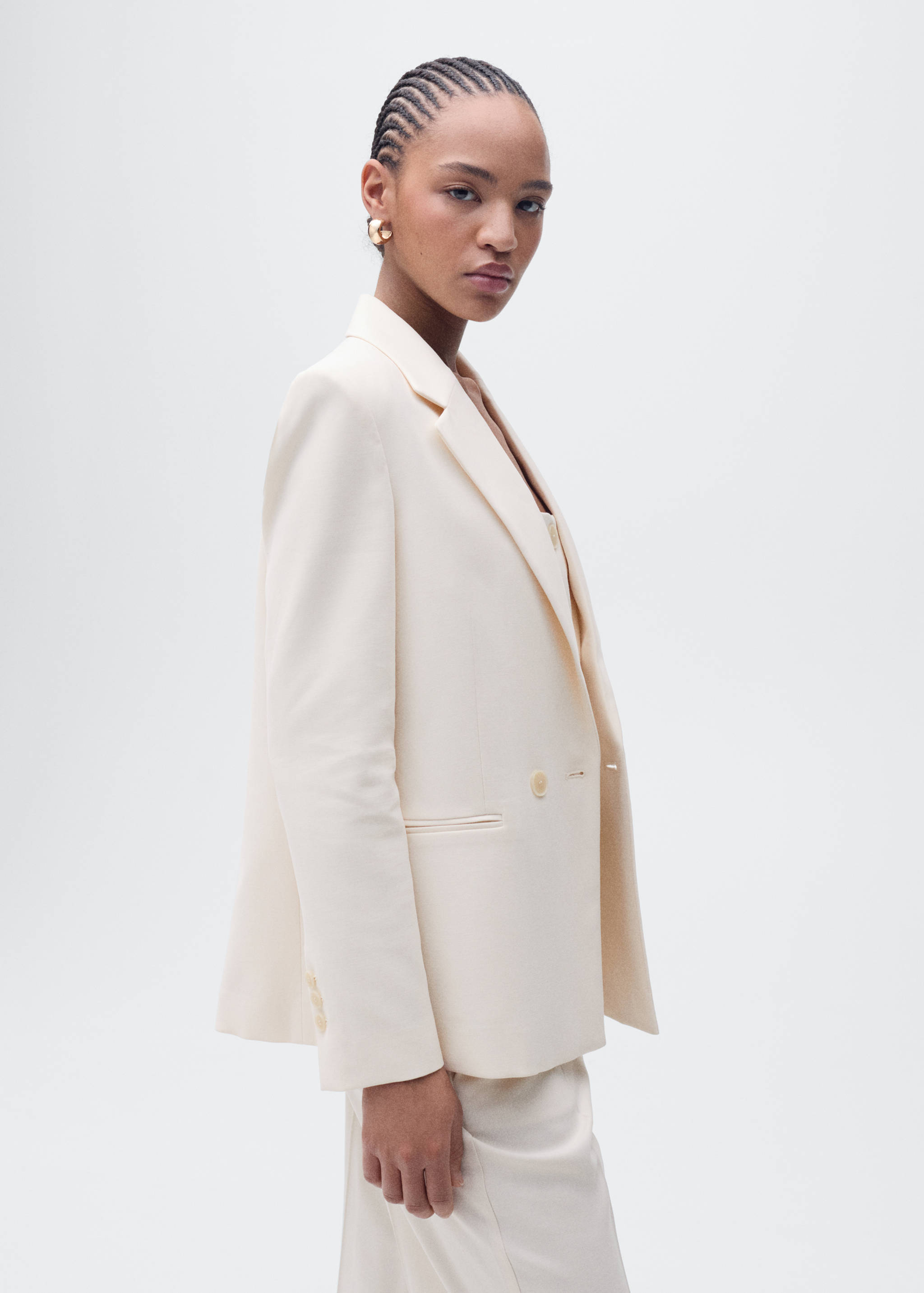 Straight-fit suit blazer - Medium plane