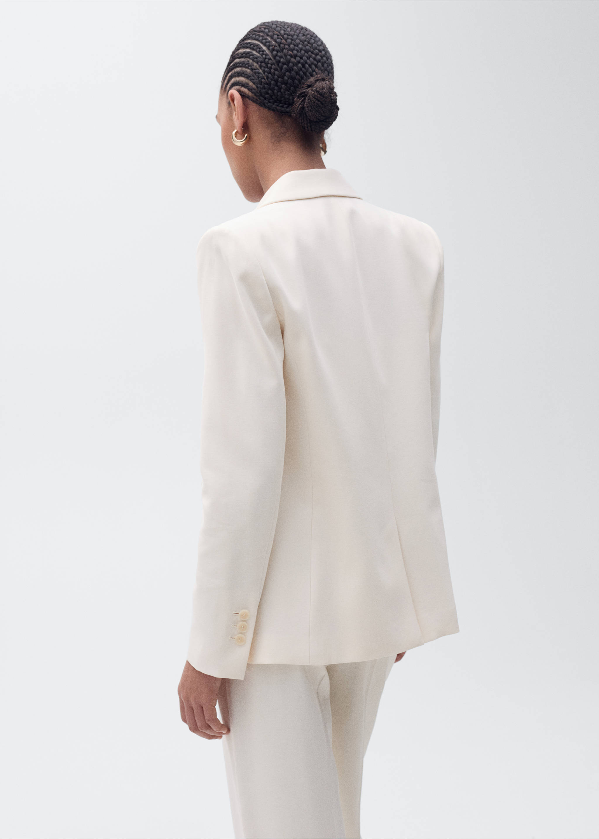 Blazer costume droit - Verso de l’article, Écru. Ref: 87095735-00.