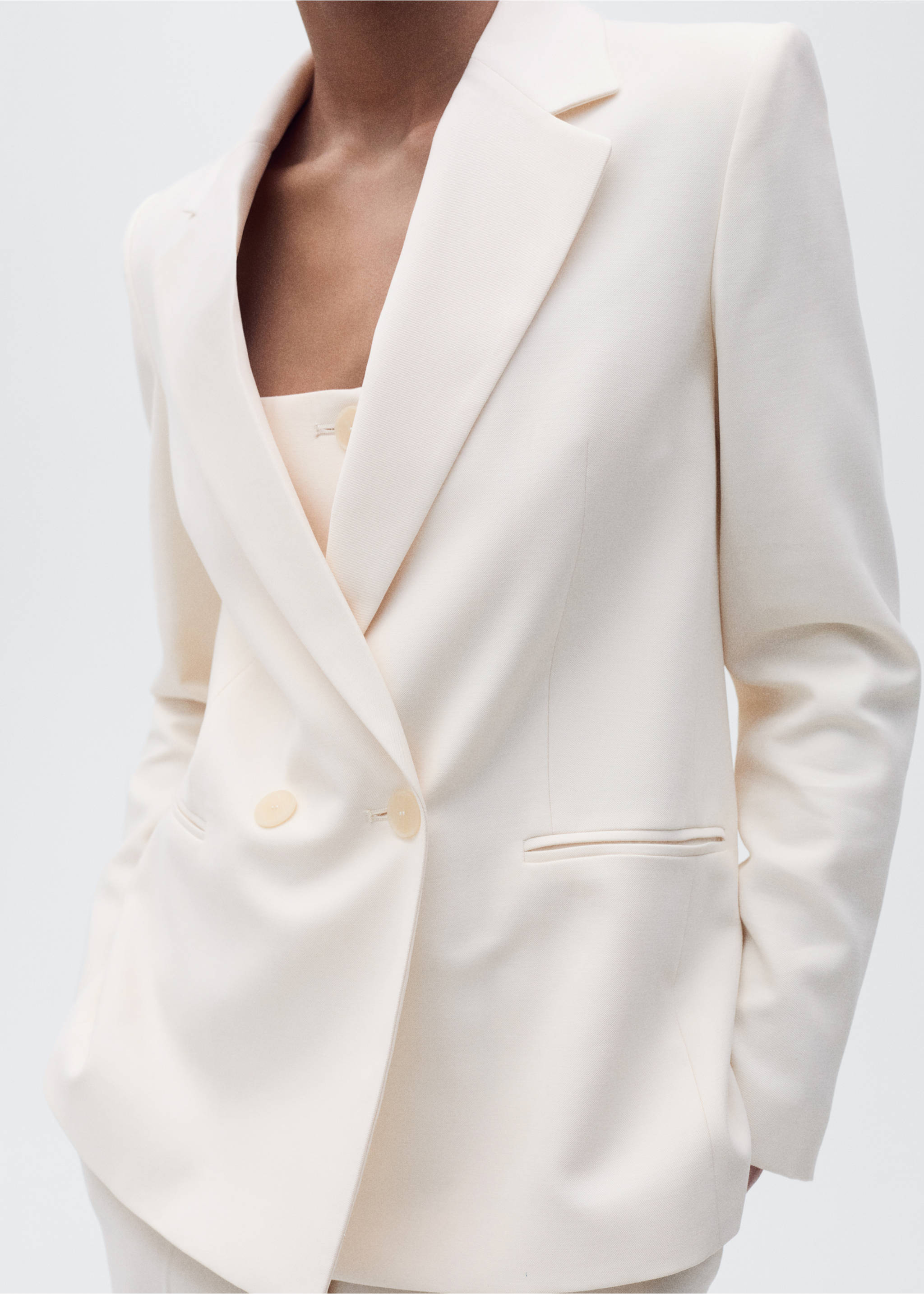 Blazer costume droit - Détail de l'article 3, Écru. Ref: 87095735-00.
