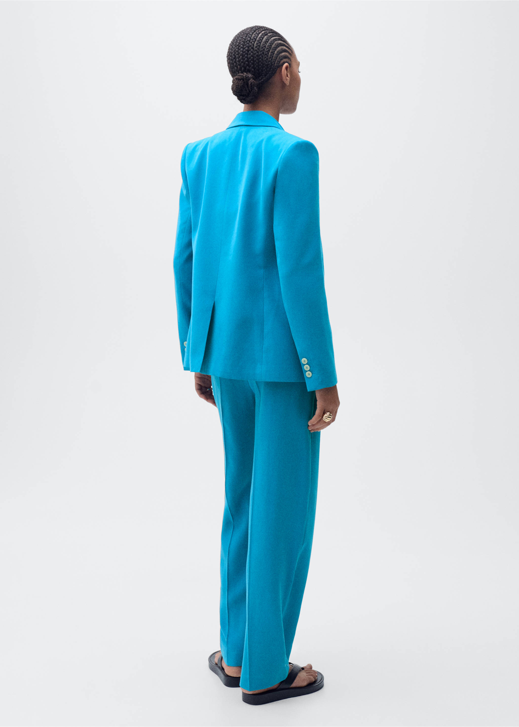 Blazer costume droit - Verso de l’article, Bleu. Ref: 87095735-00.