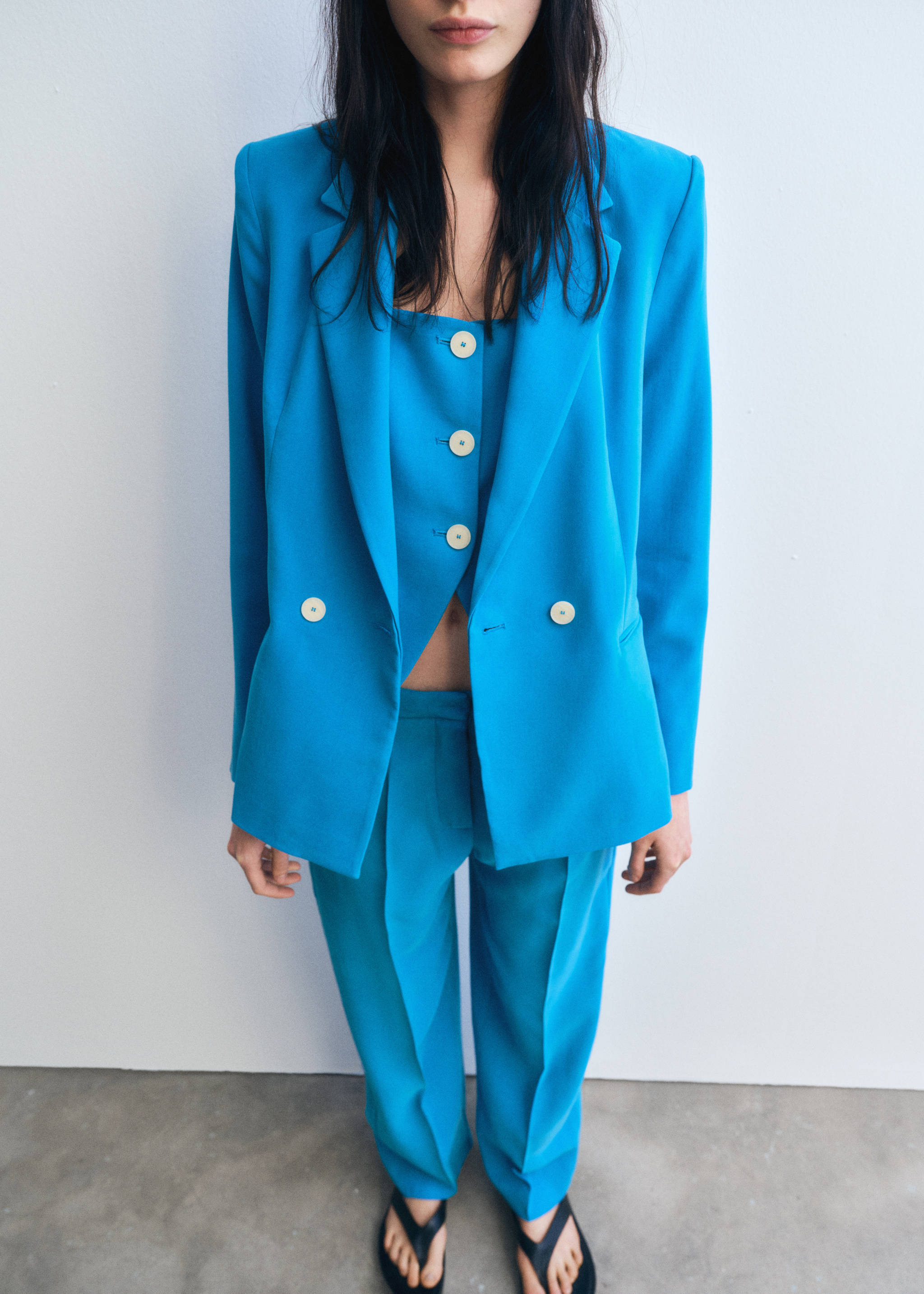 Blazer costume droit - Détail de l'article 3, Bleu. Ref: 87095735-00.
