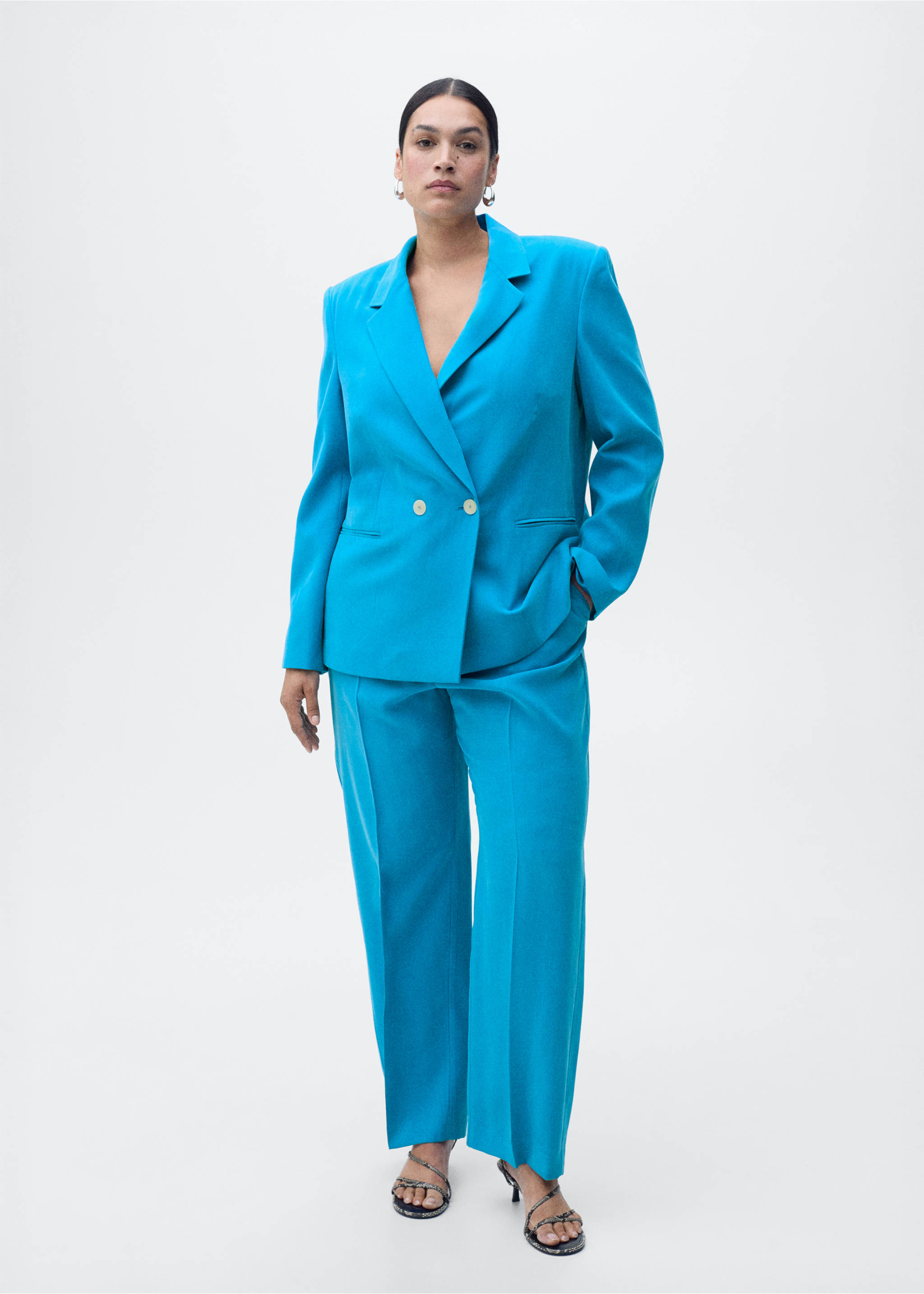 Blazer traje recta - Detalle del artículo 3, Azul. Ref: 87095735-00.