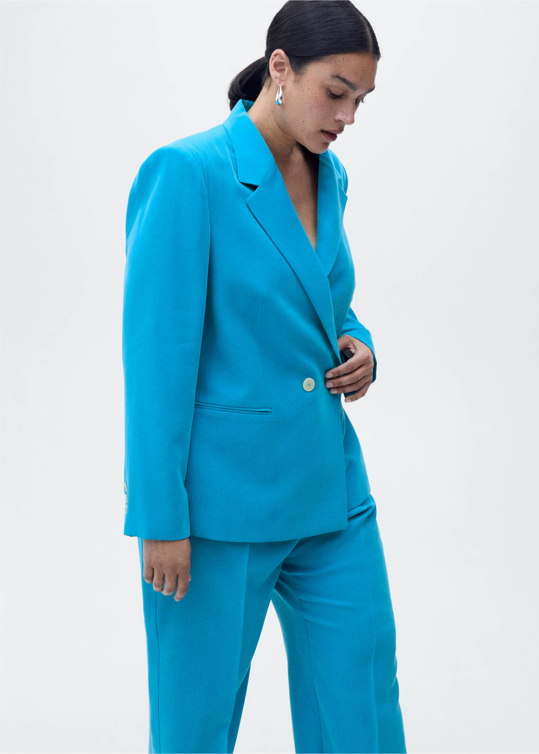 Blazer costume droit - Détail de l'article 5, Bleu. Ref: 87095735-00.