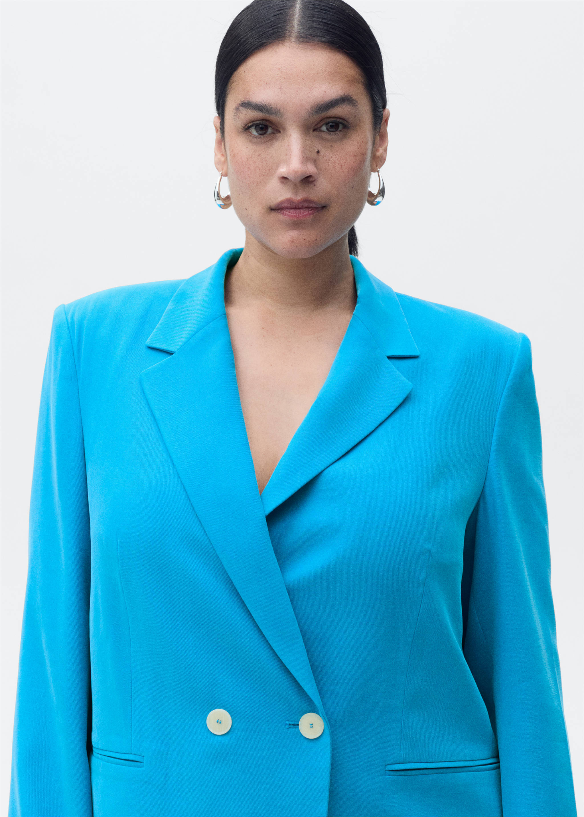 Blazer costume droit - Détail de l'article 4, Bleu. Ref: 87095735-00.