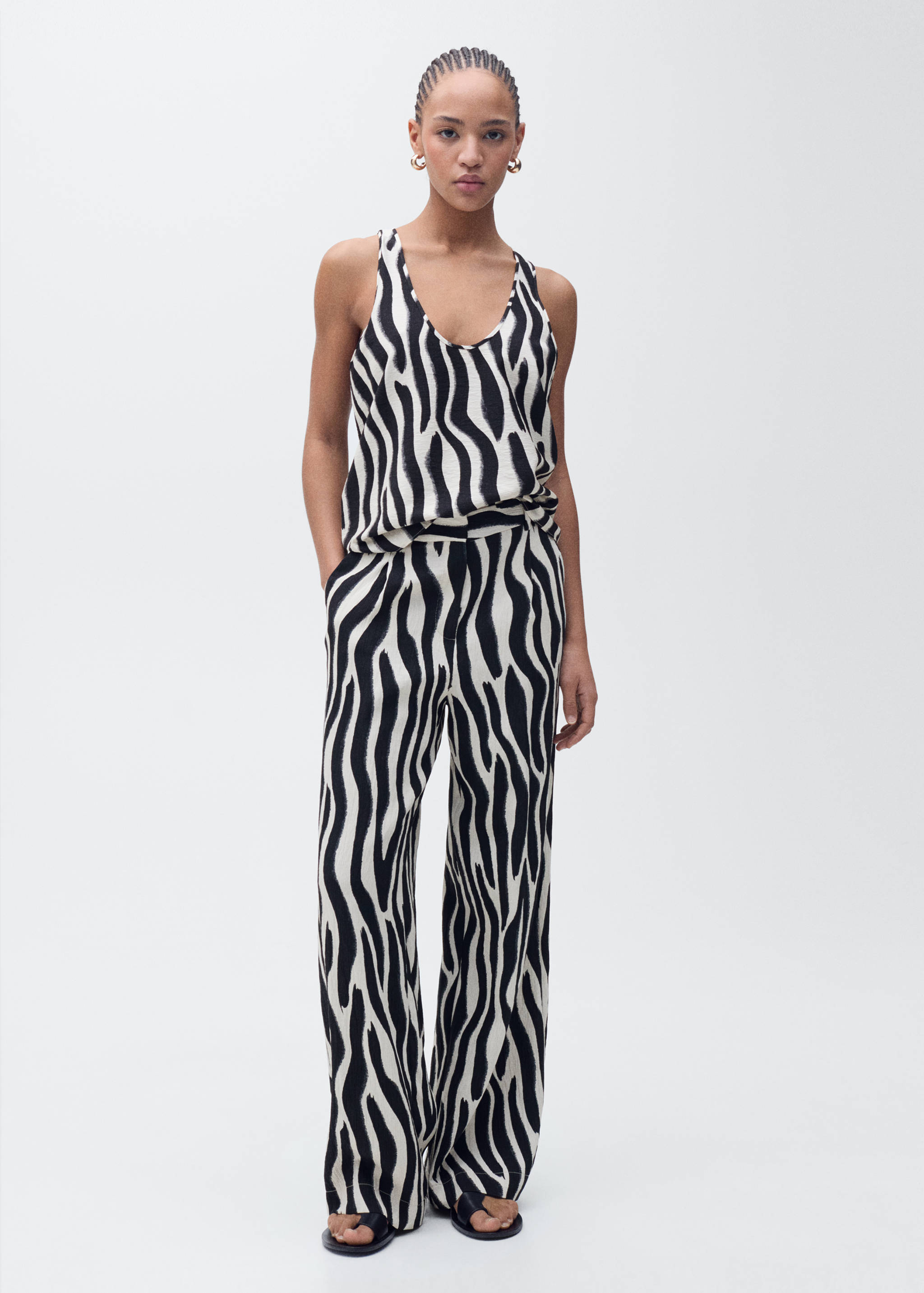 Zebra-print strappy top - General plane