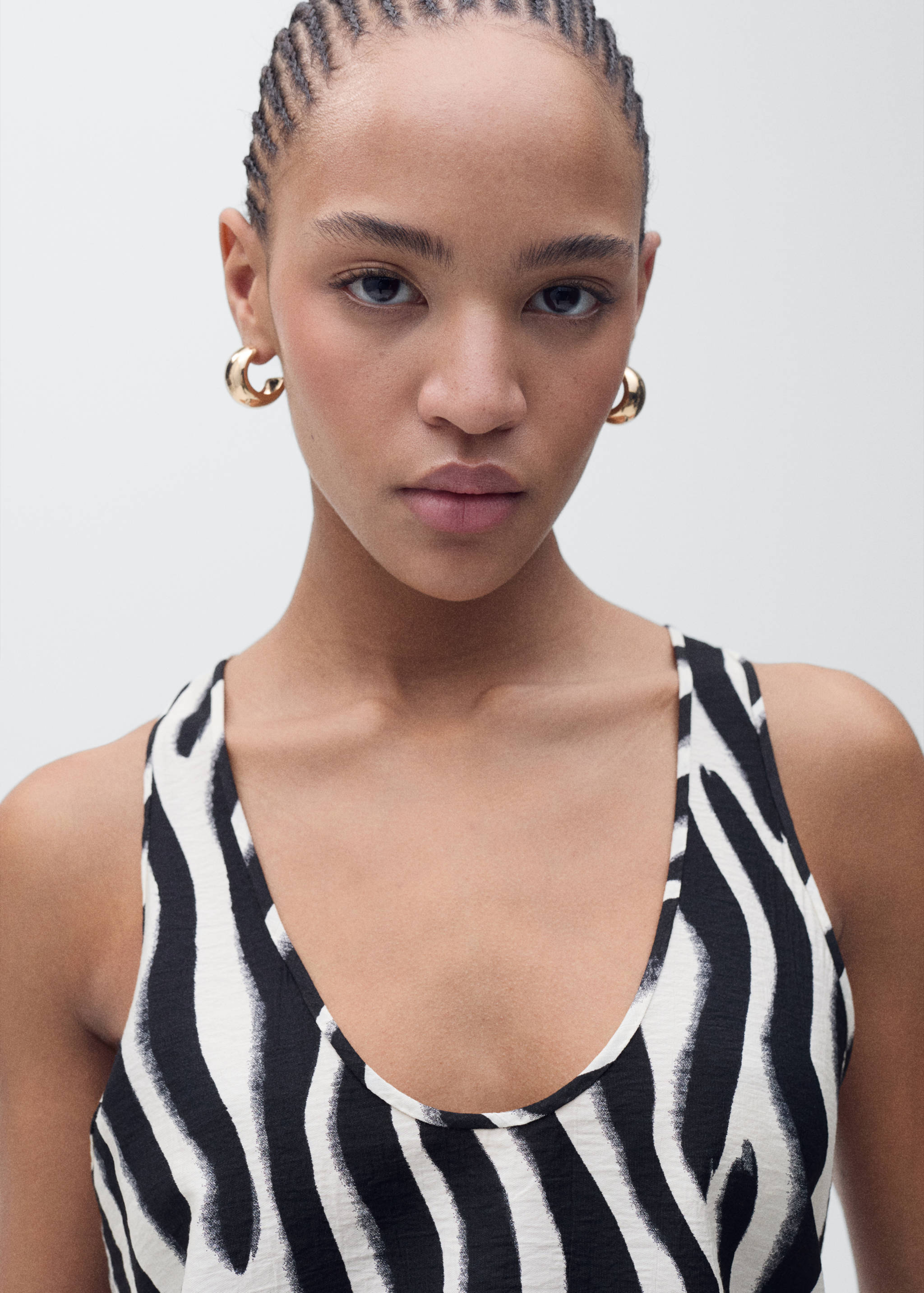 Zebra-print strappy top - Details of the article 1