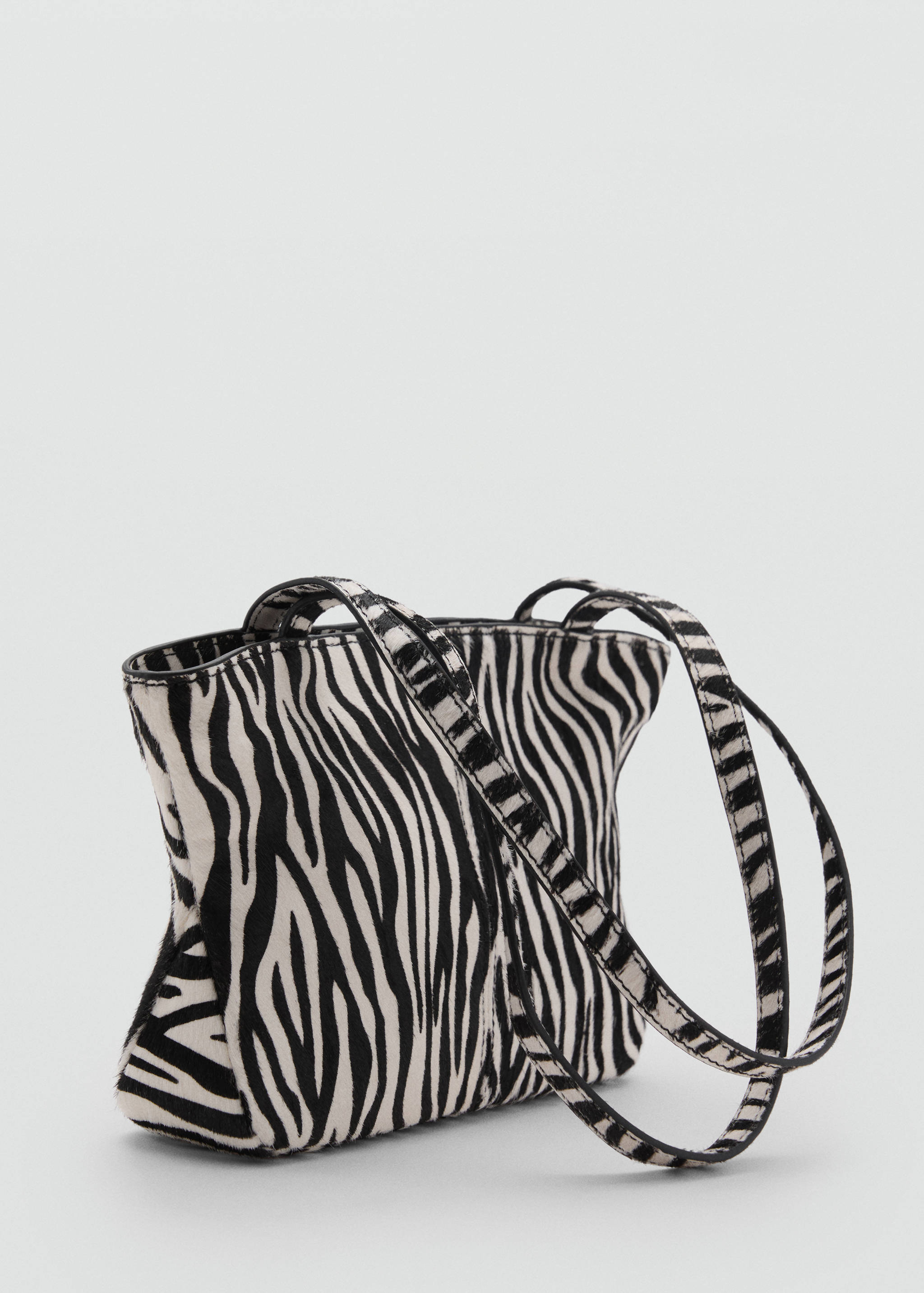 Zebra-print leather bag - Medium plane