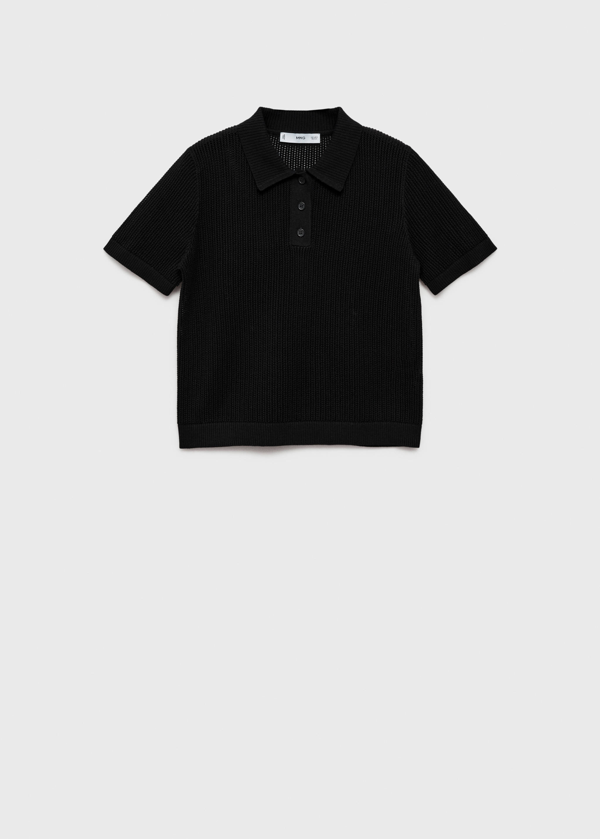 Openwork knitted polo-neck sweater - Article without model