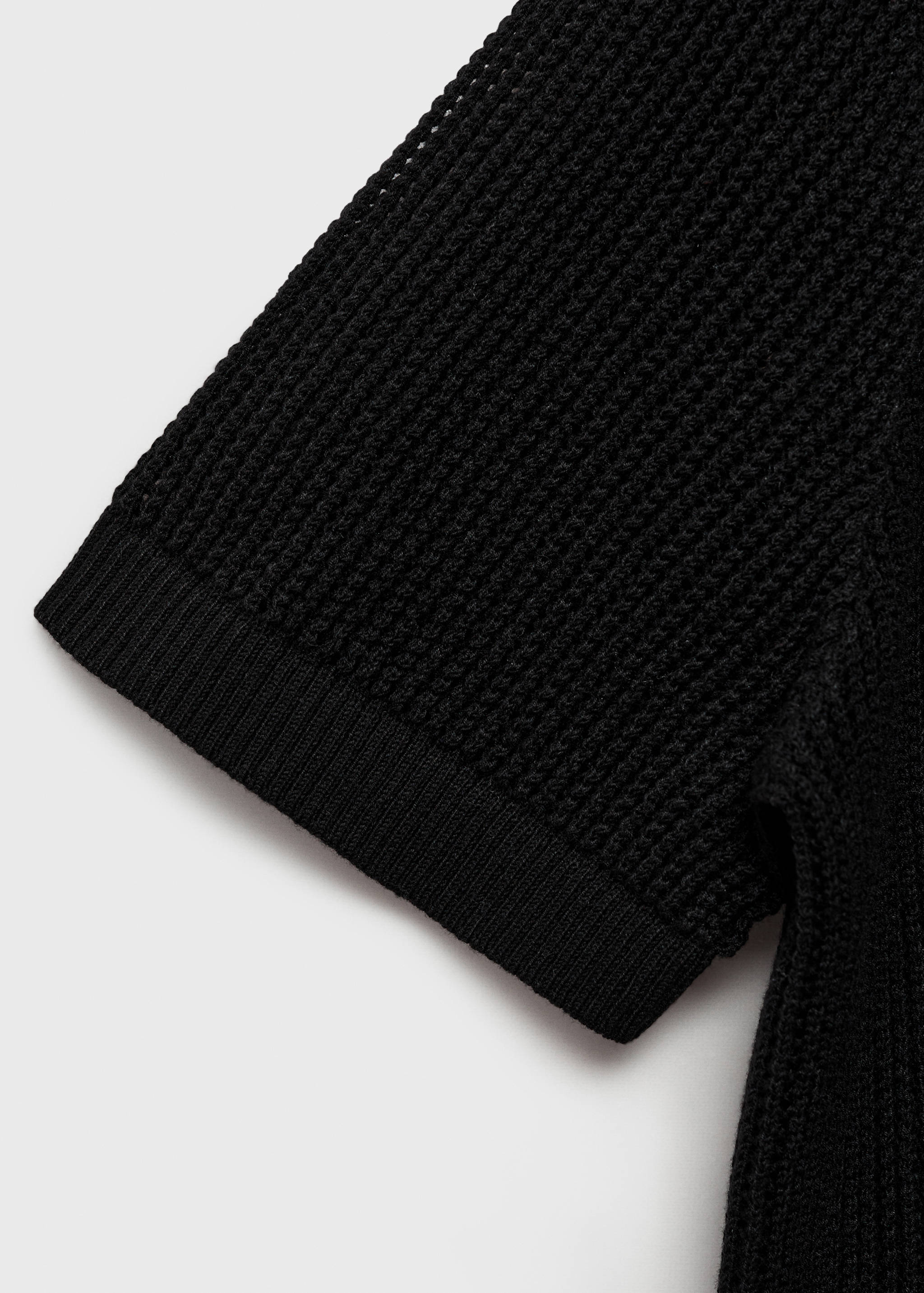 Openwork knitted polo-neck sweater - Details of the article 0