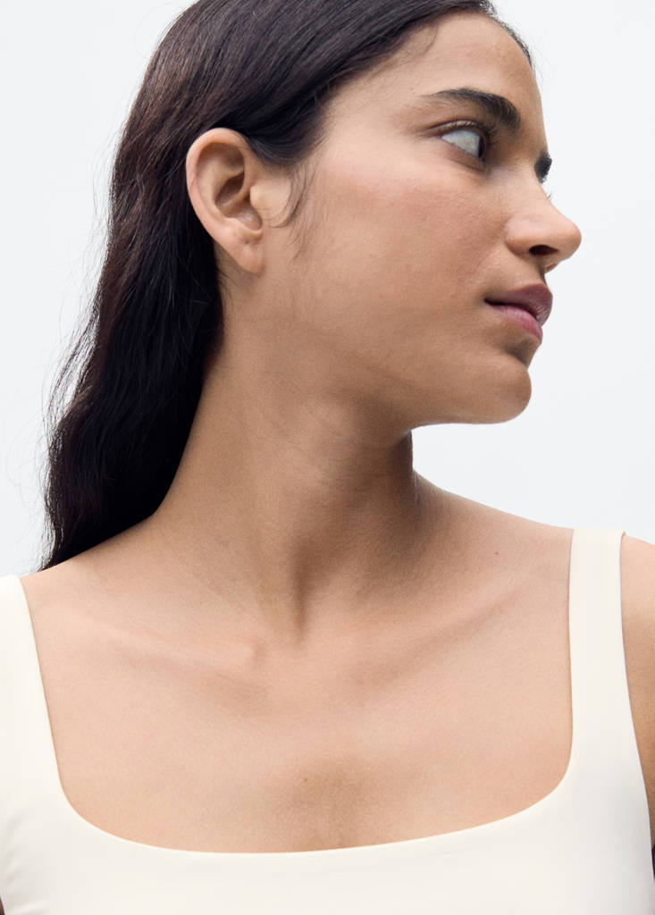 Sleeveless fitted bodysuit — Off White