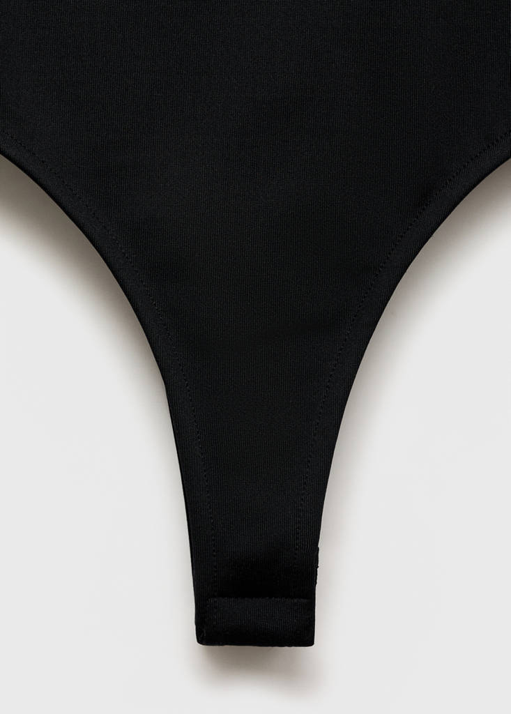 Sleeveless fitted bodysuit — Black