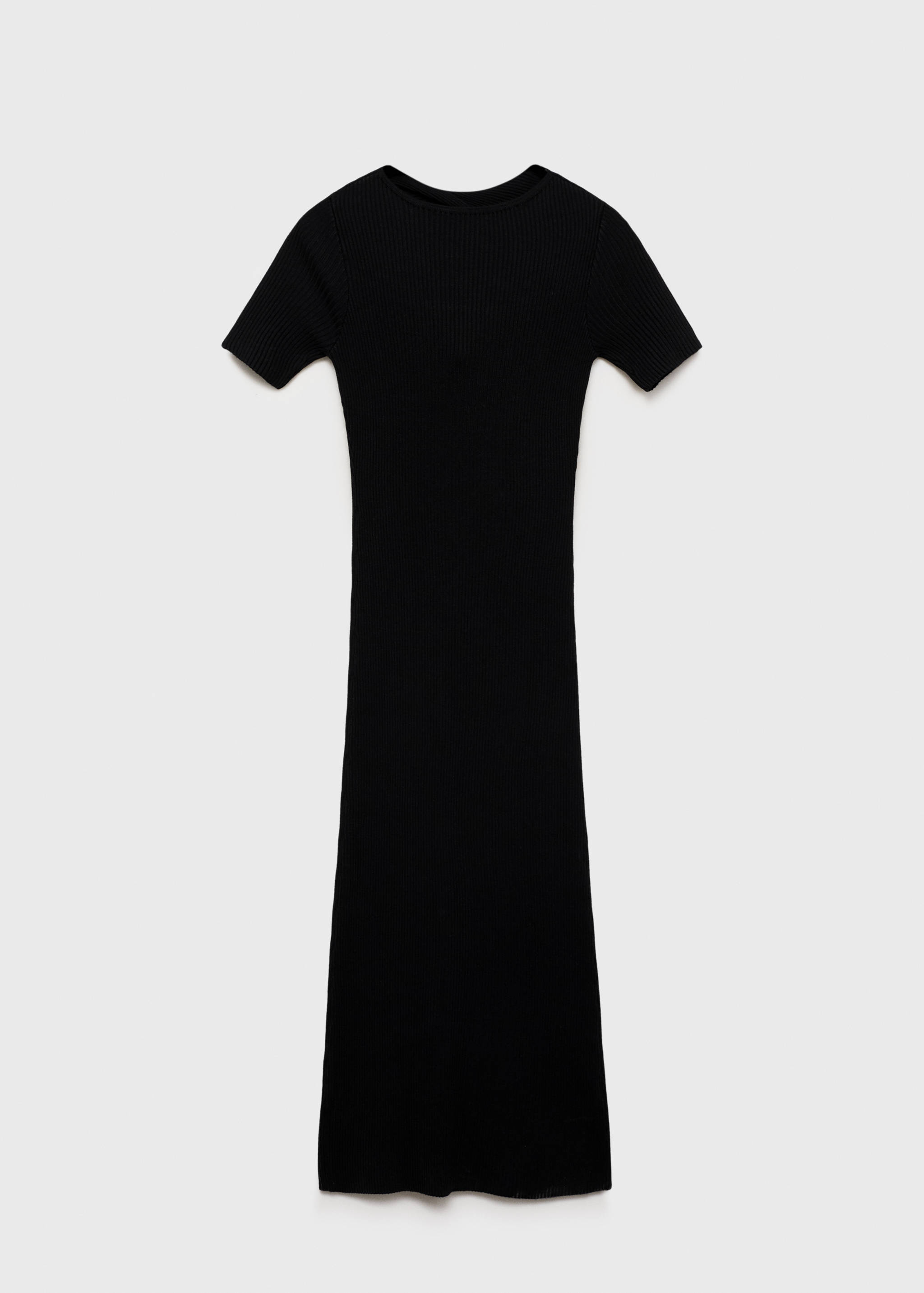Ribbed midi-dress with slit neckline - Article without model