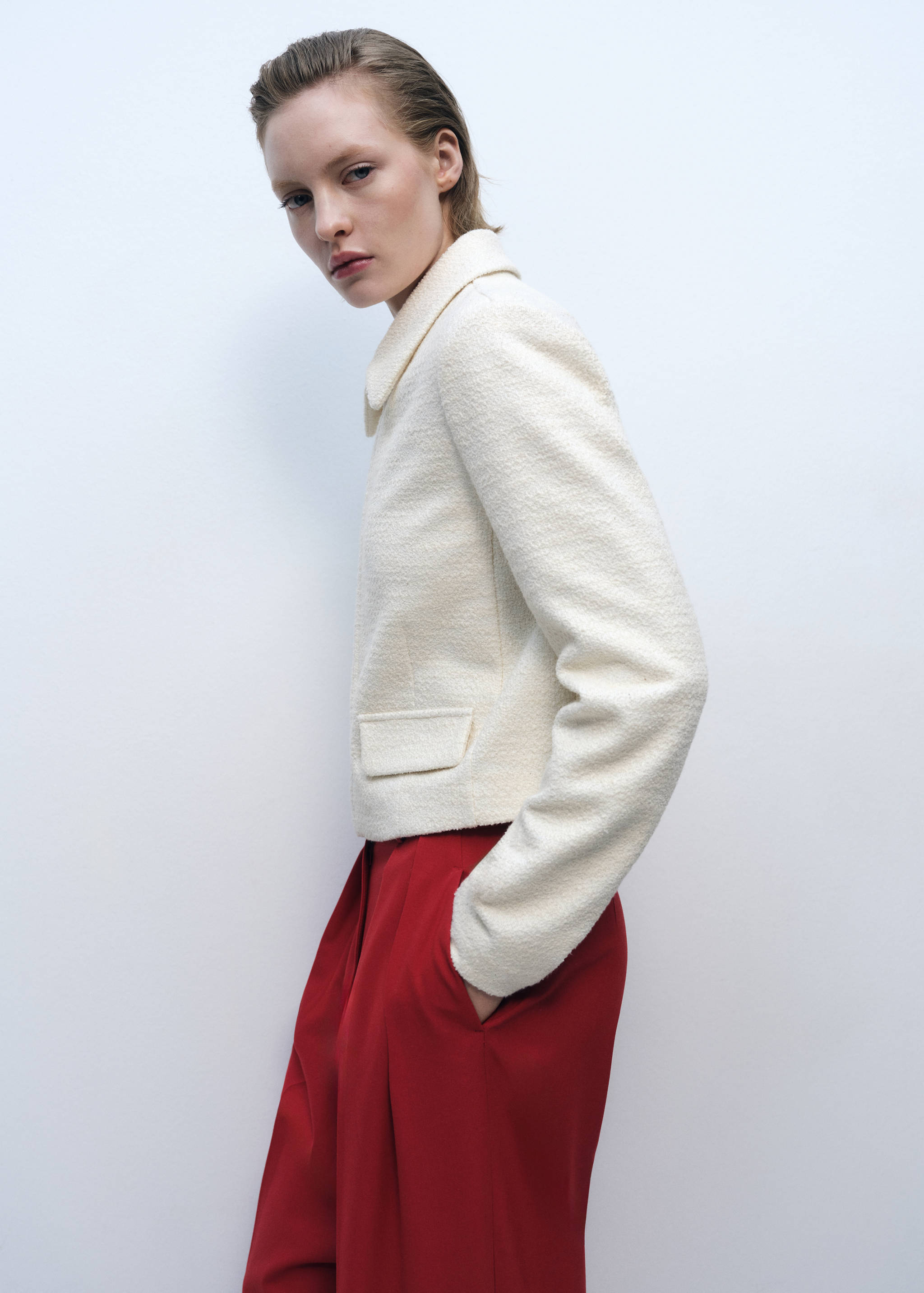 Cotton-blend jacket with lapel - Details of the article 4