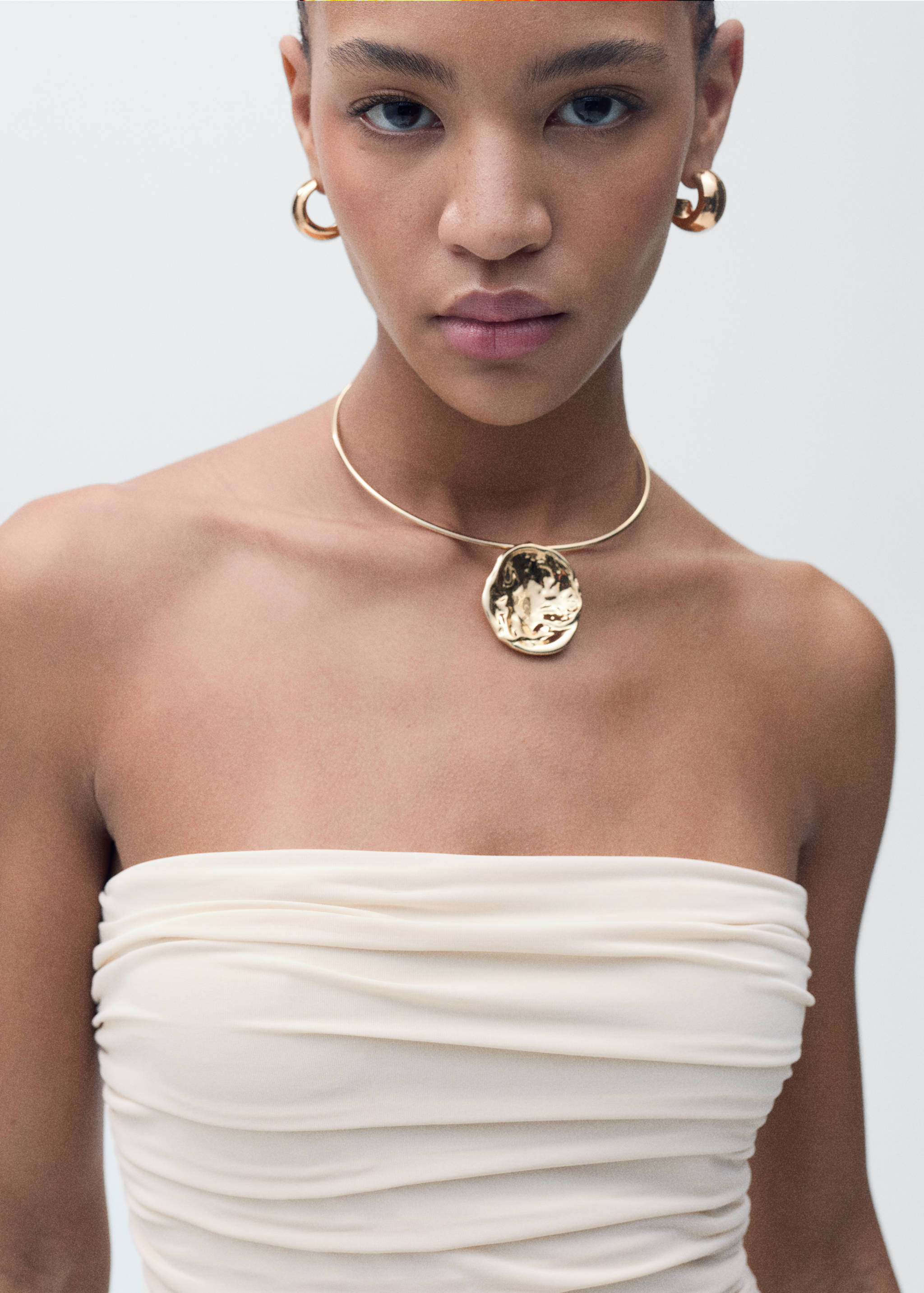 Draped-body balloon skirt dress - Details of the article 6