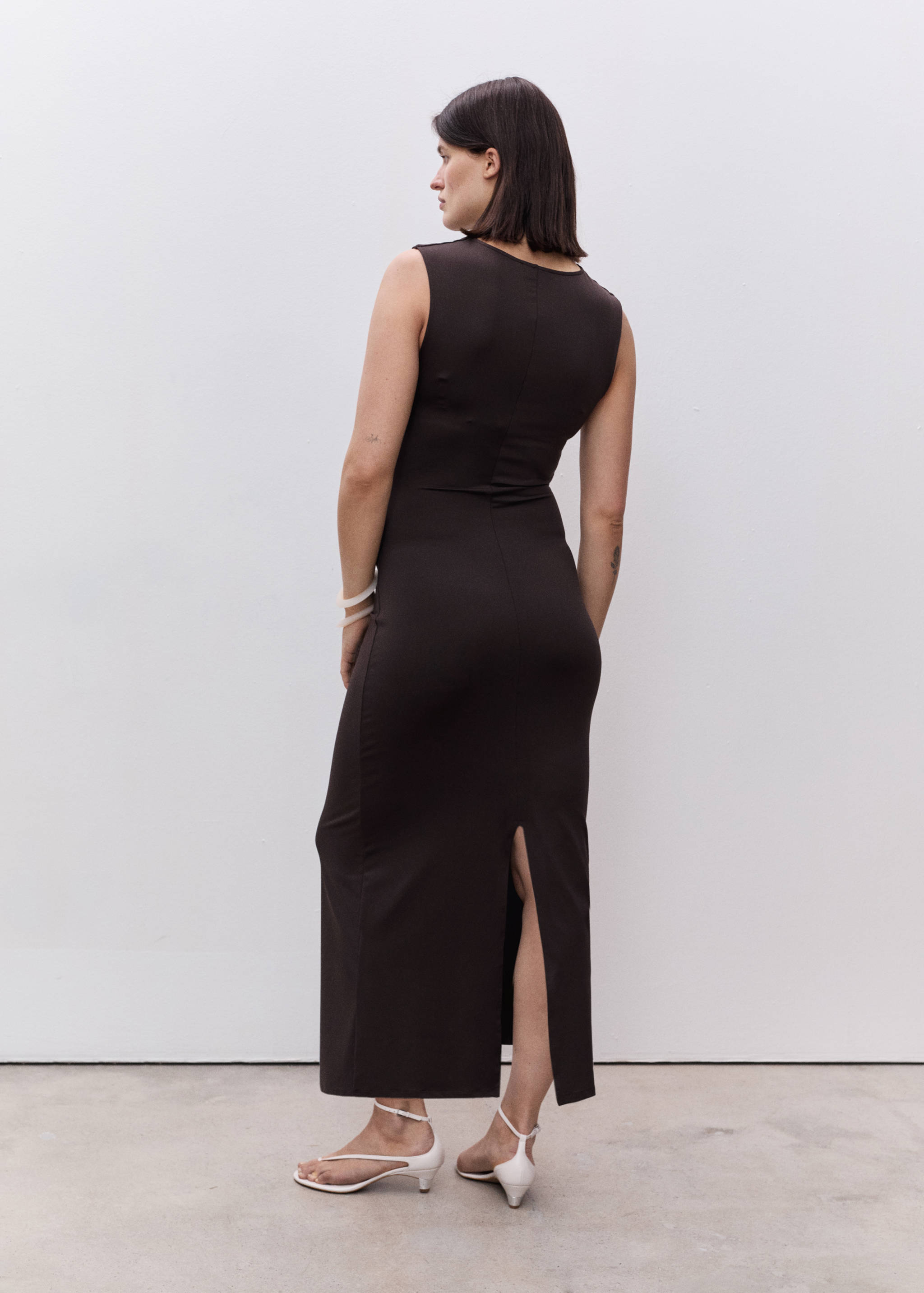 Long maternity dress - Reverse of the article