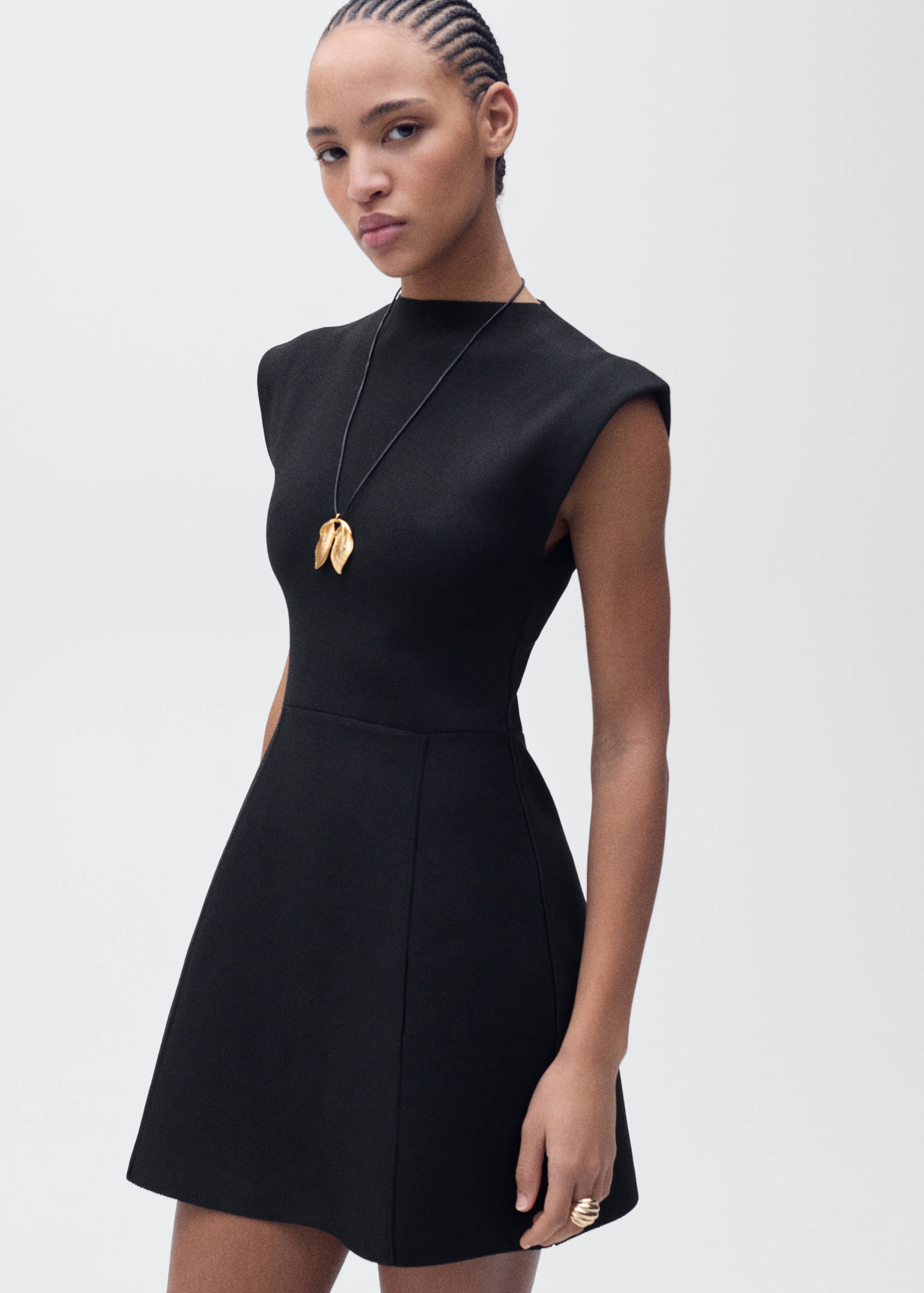 Peplum dress with perkins collar - Medium plane