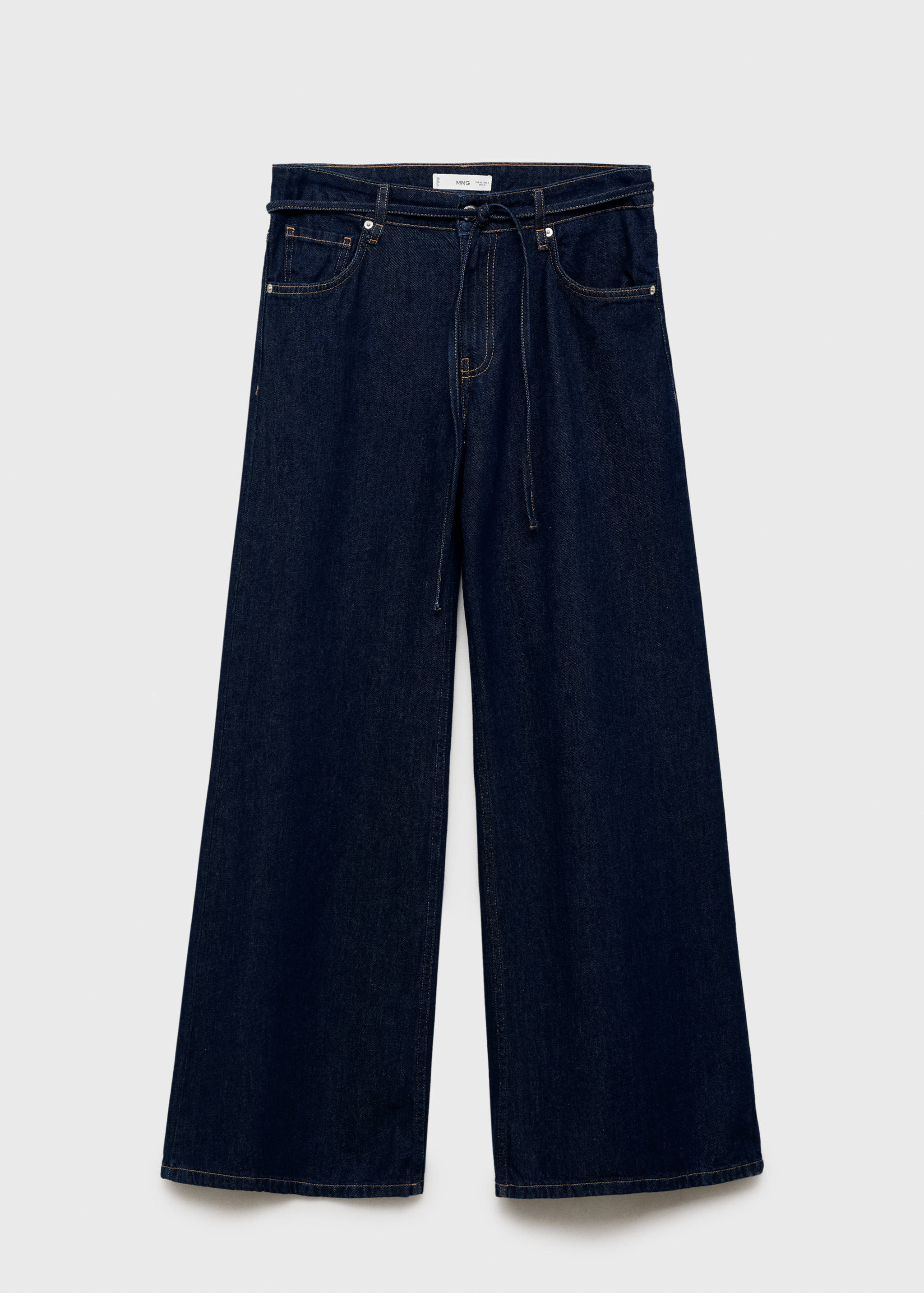 Low-rise wide leg jeans with belt - Article without model