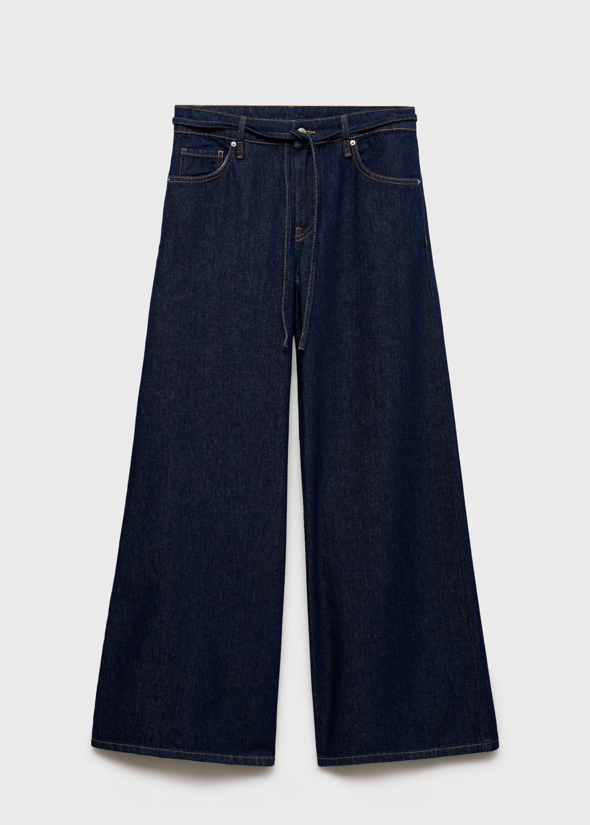 Low-rise  wide leg jeans with belt - Article without model