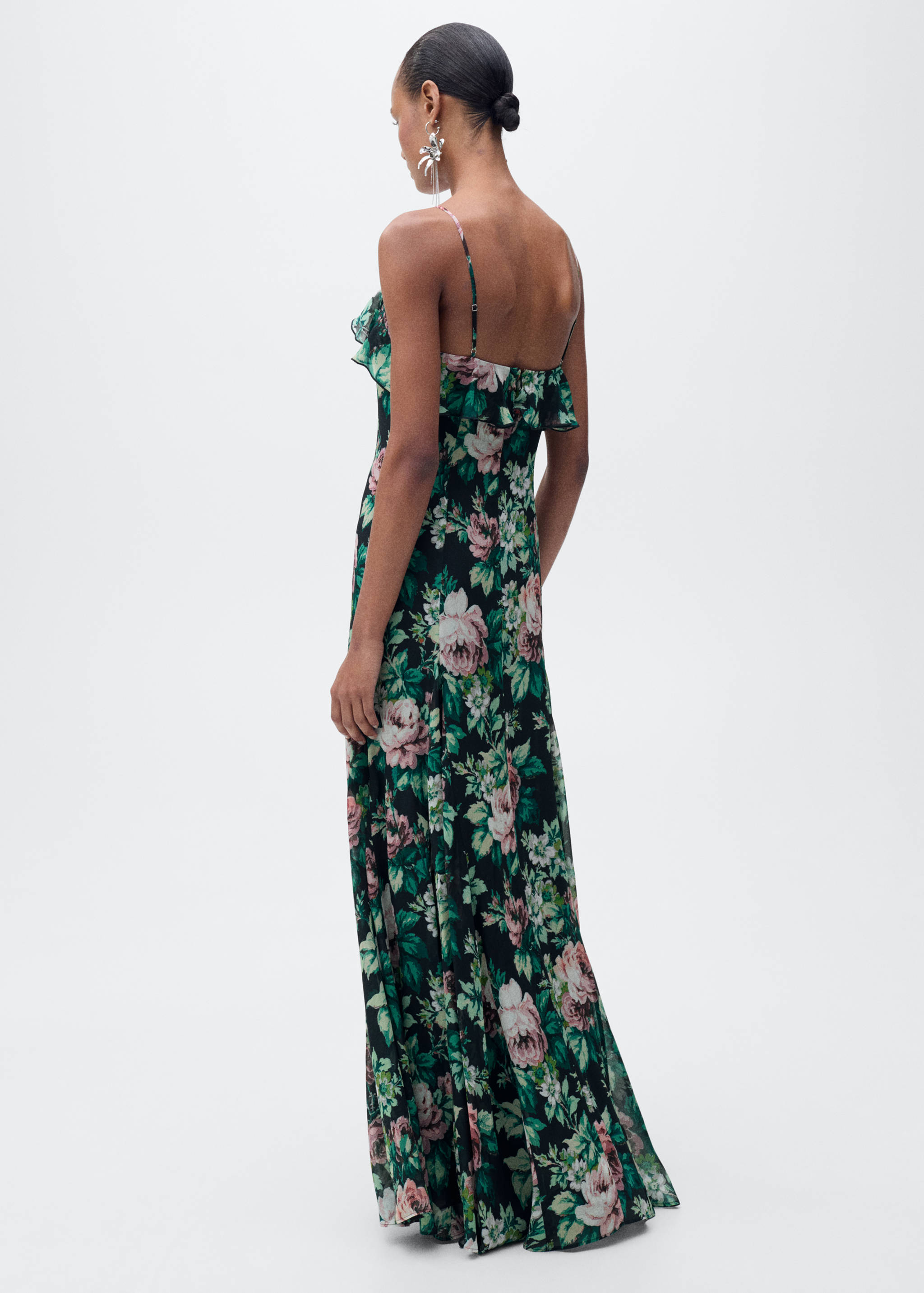 Vestido estampado floral volantes - Reverso del artículo
