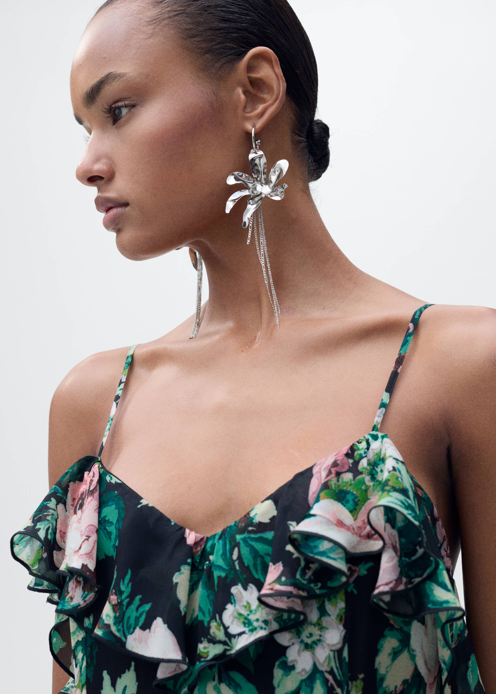 Vestido estampado floral volantes - Detalle del artículo 1