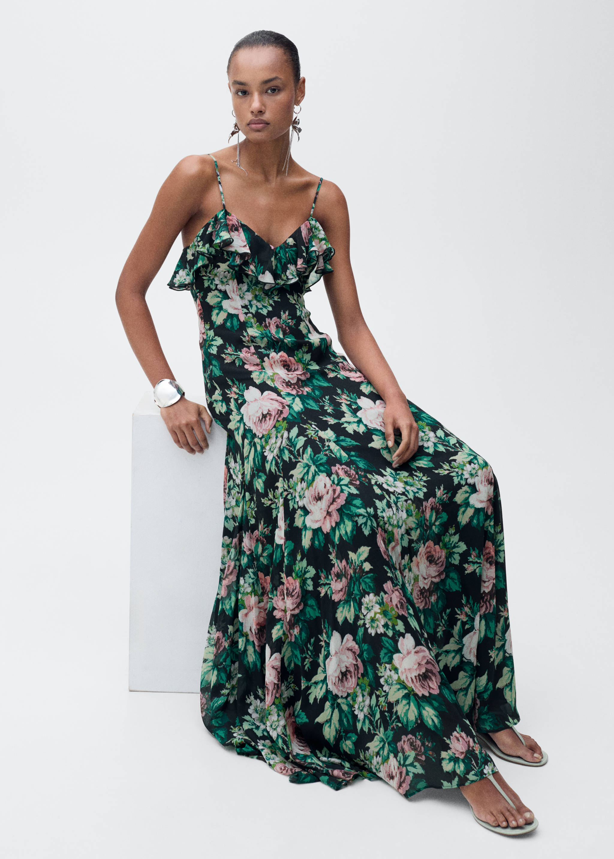 Vestido estampado floral volantes - Detalle del artículo 2