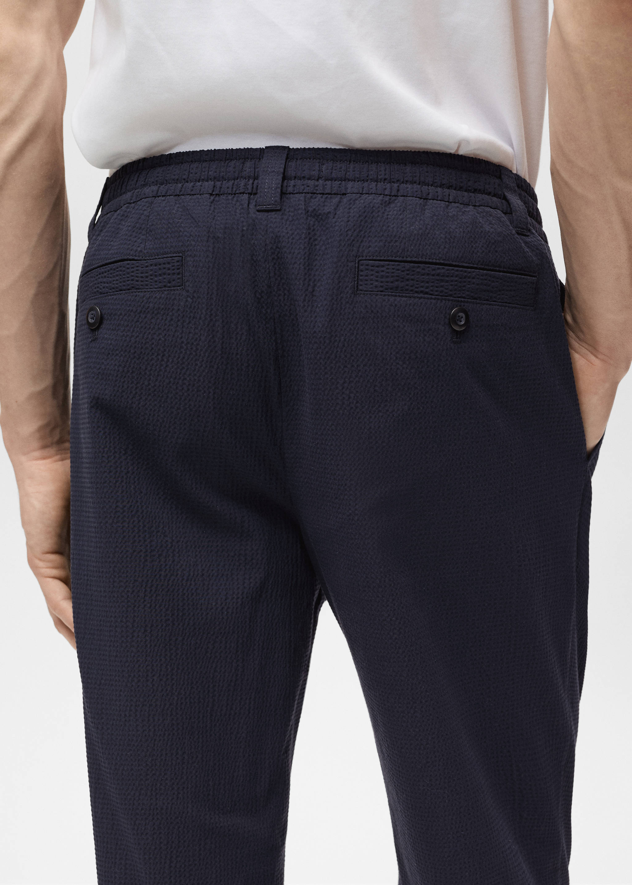 Seersucker cotton pants - Details of the article 1