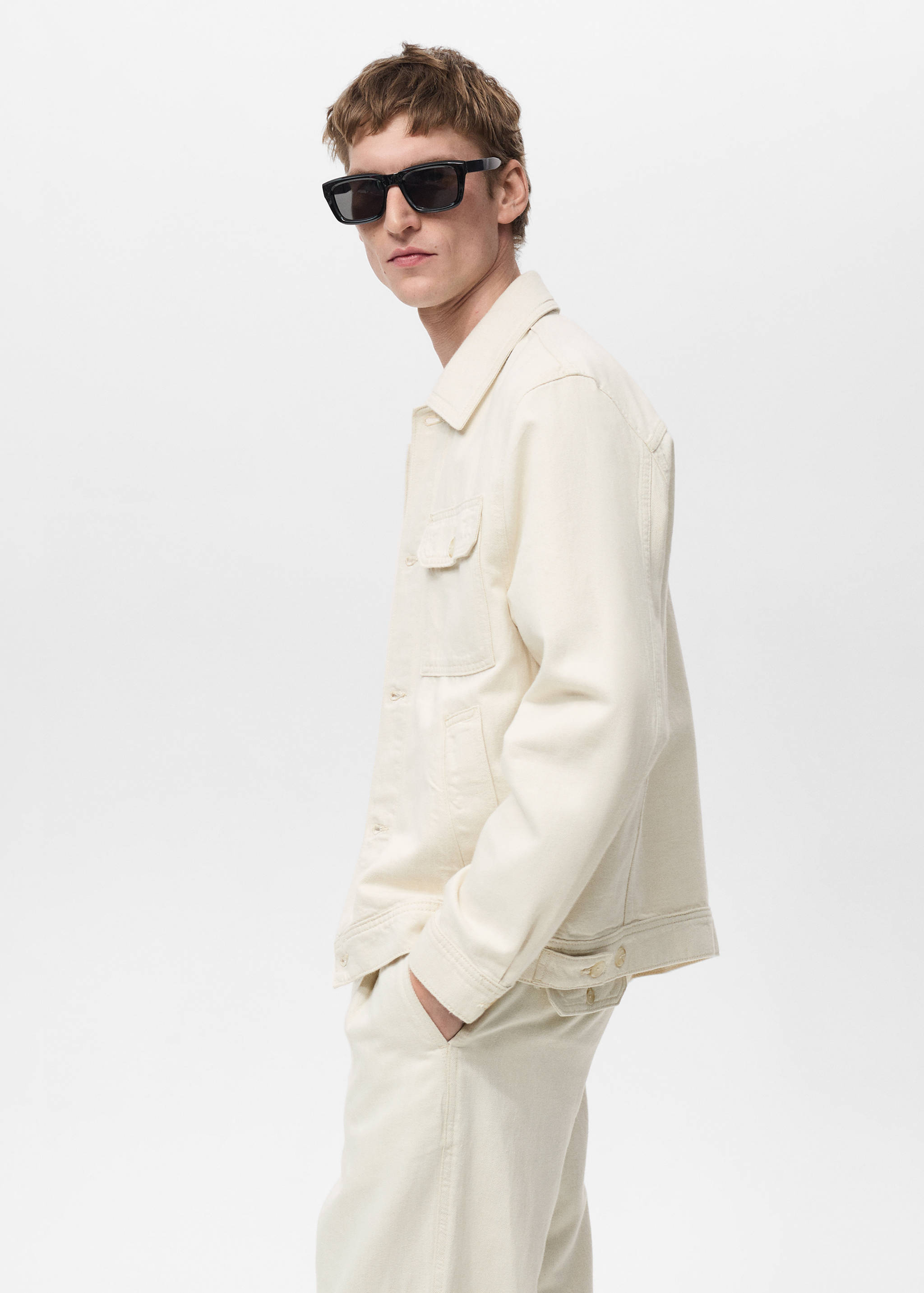 Linen-blend jacket with pockets - Details of the article 1