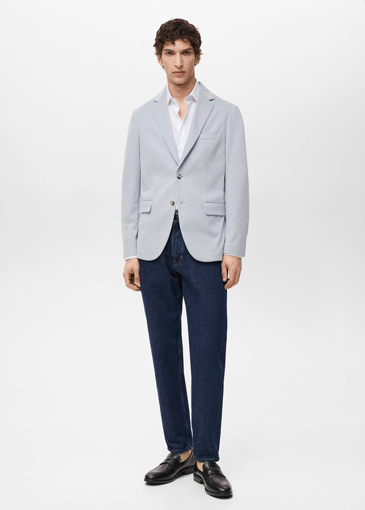 MANGO MAN - Veste Verner slim-fit en coton bleu ciel - 50