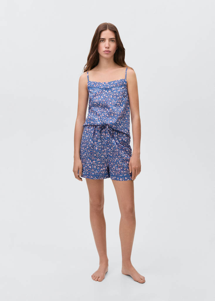 MANGO TEEN - Pyjama imprimé fleuri bleu - S - Fille Teen