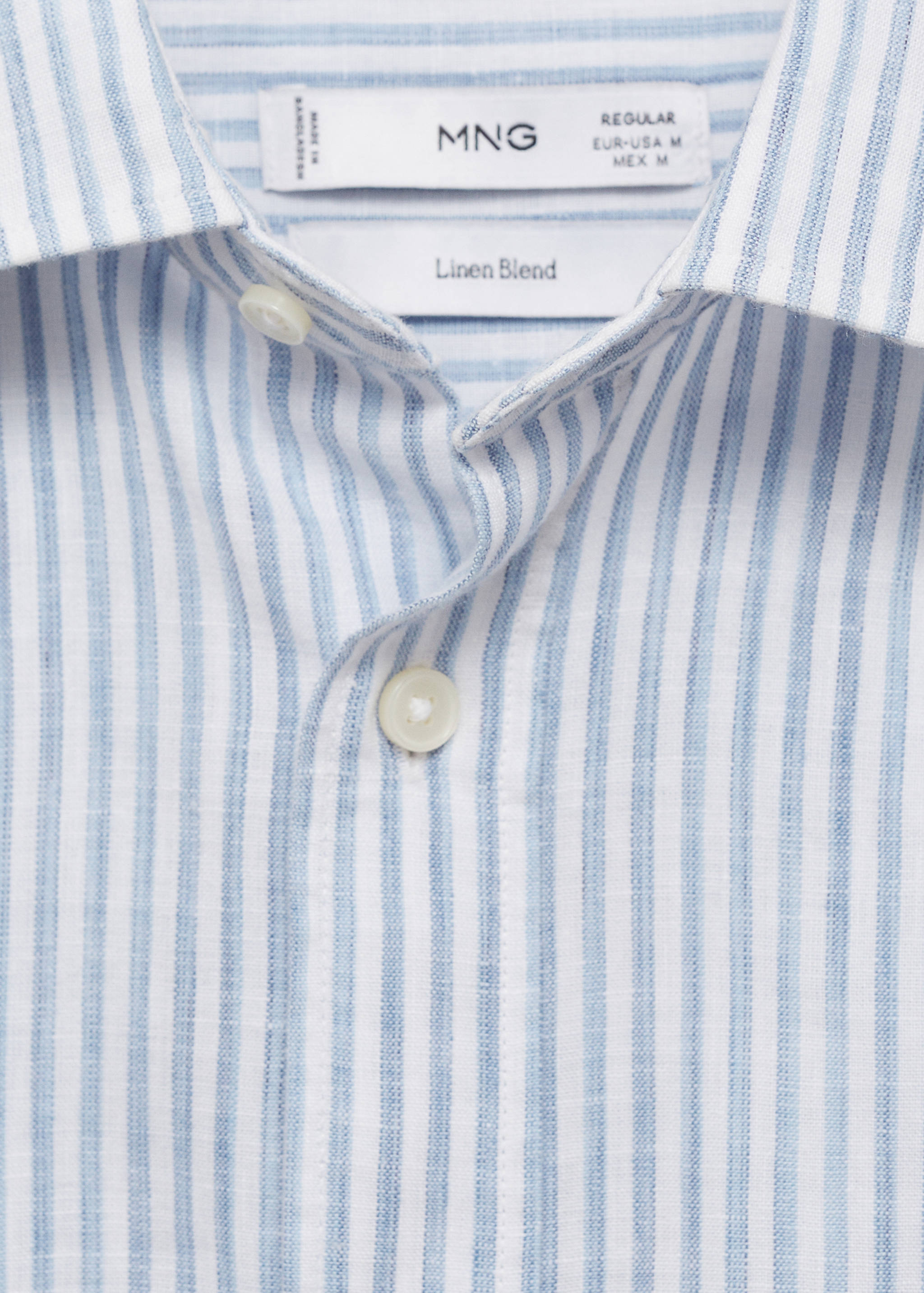 Regular fit striped linen shirt - Details of the article 8