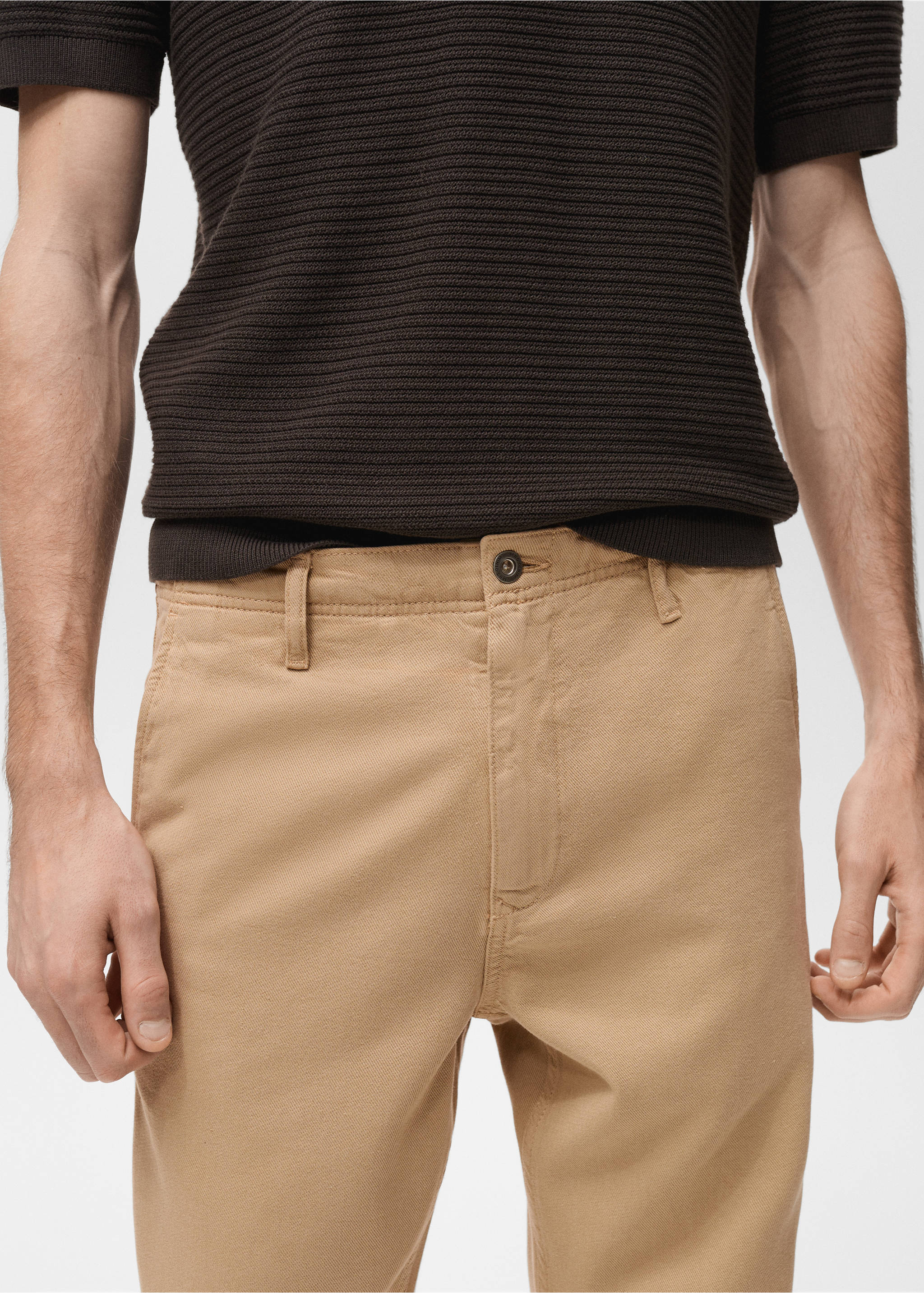 Jeans lyocell regular fit - Detalle del artículo 1, Beige. Ref: 87095929-00.