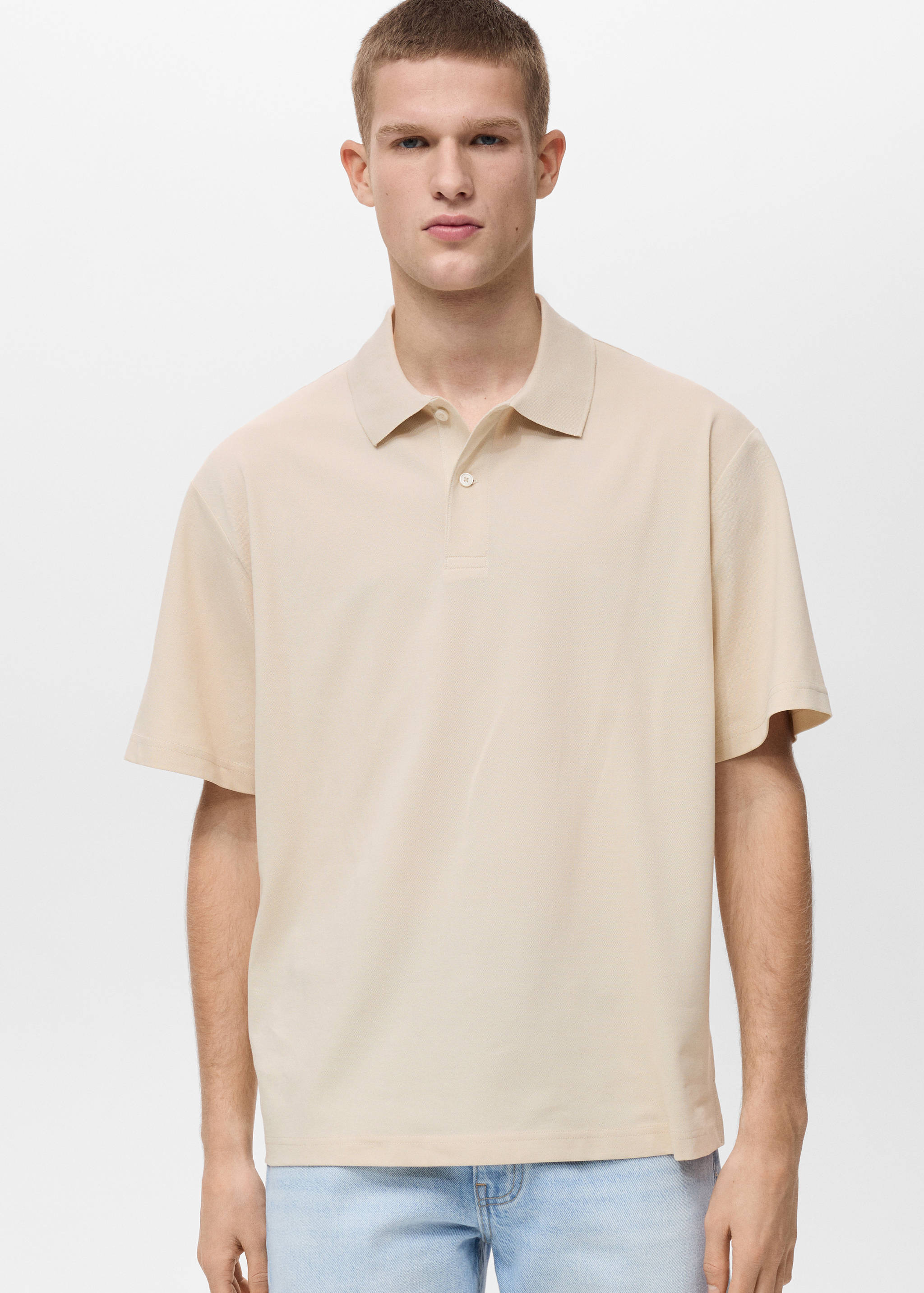 Relaxed-fit cotton piqué polo shirt - Medium plane