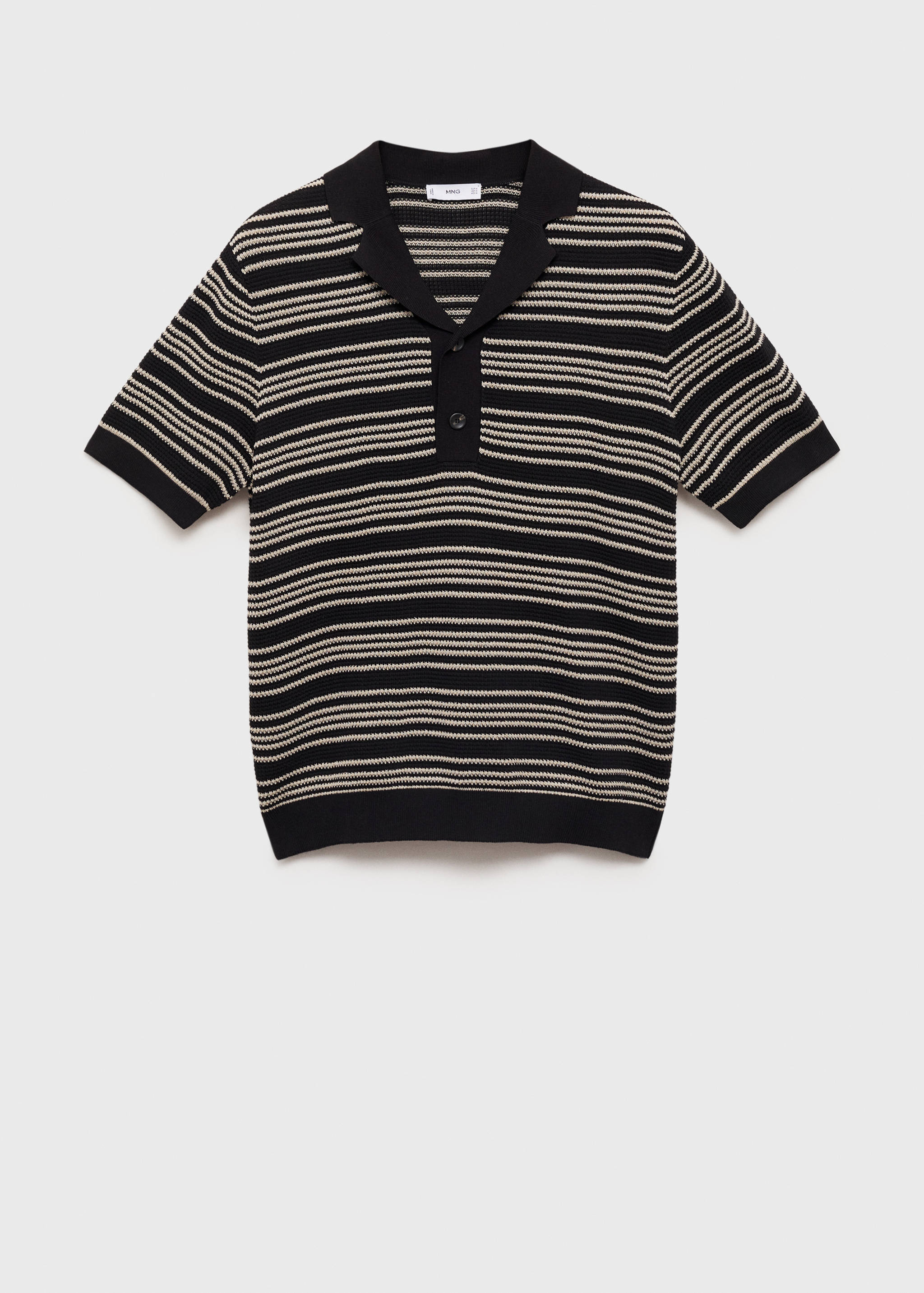 Striped braided-knit polo shirt - Article without model