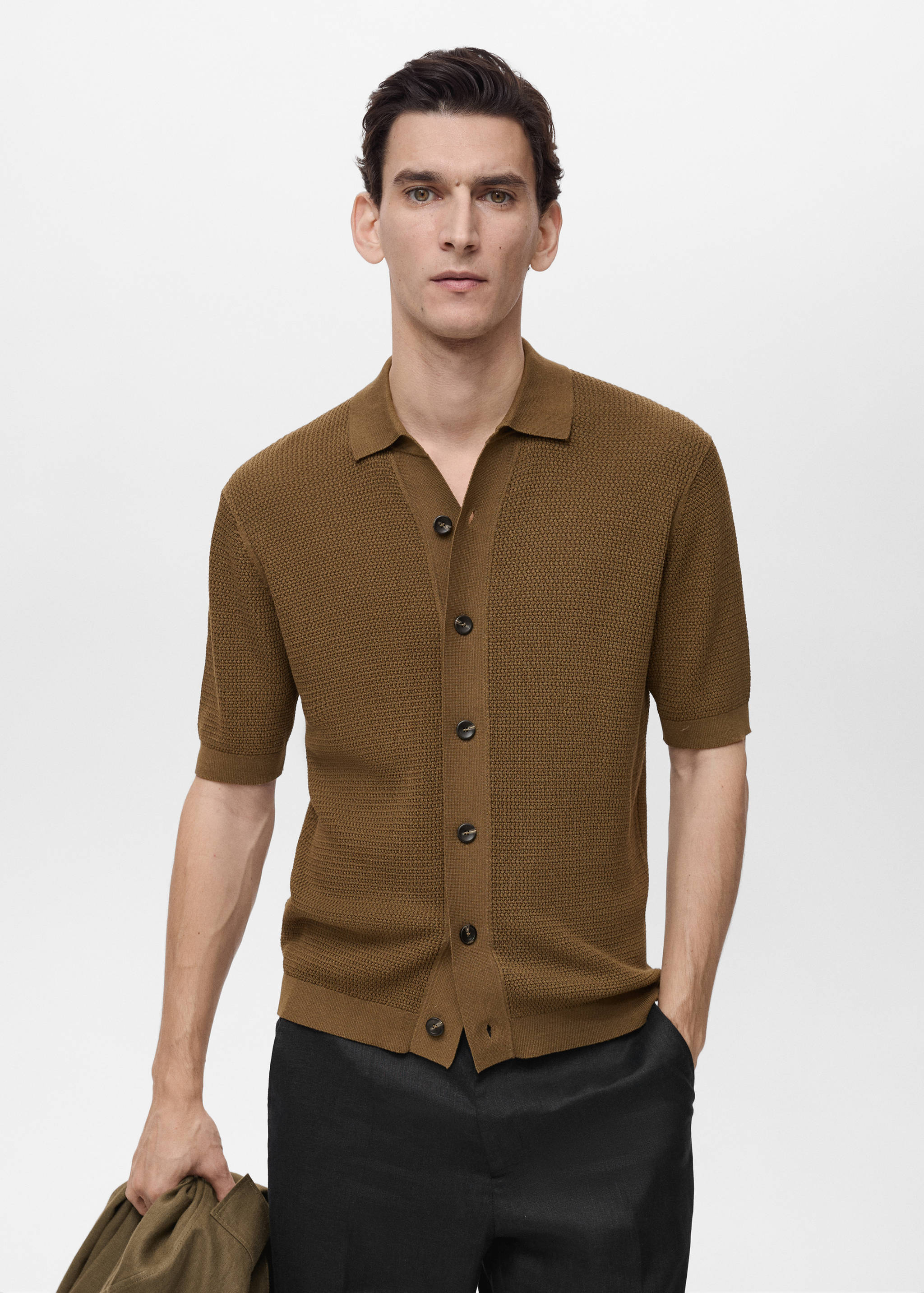 Gestructureerd gebreide blouse - Middenvlak
