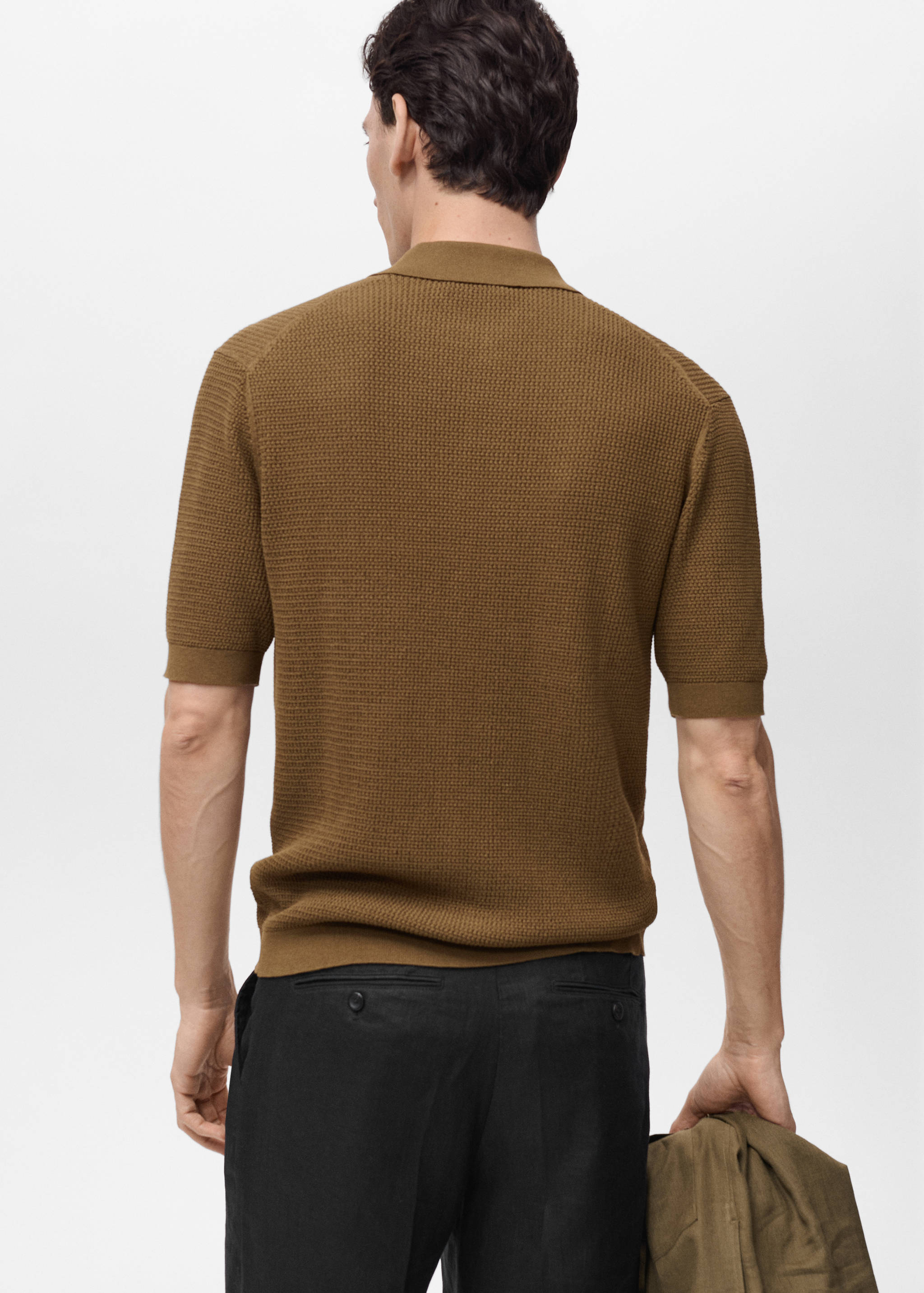 Gestructureerd gebreide blouse - Achterkant van het artikel