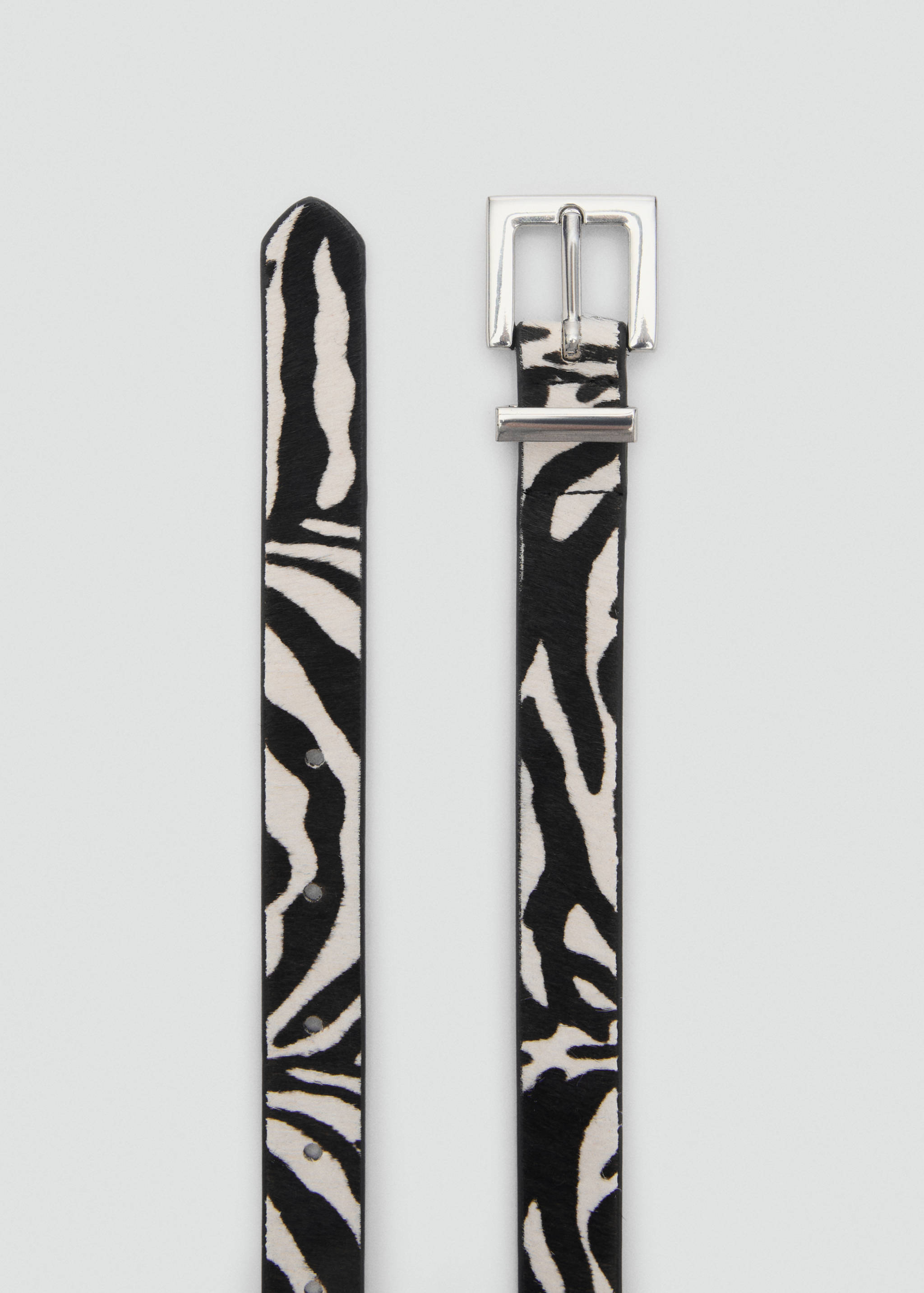Zebra-print fur belt - Medium plane