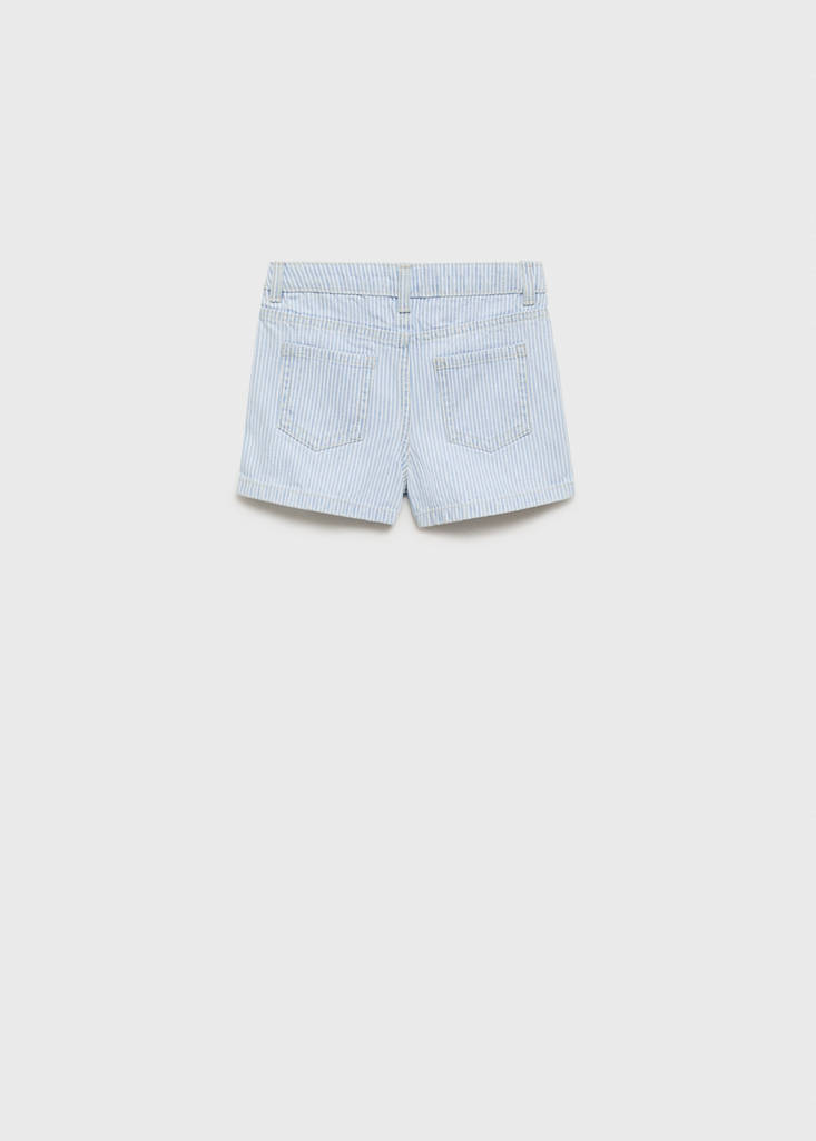 Striped denim shorts — Light Blue