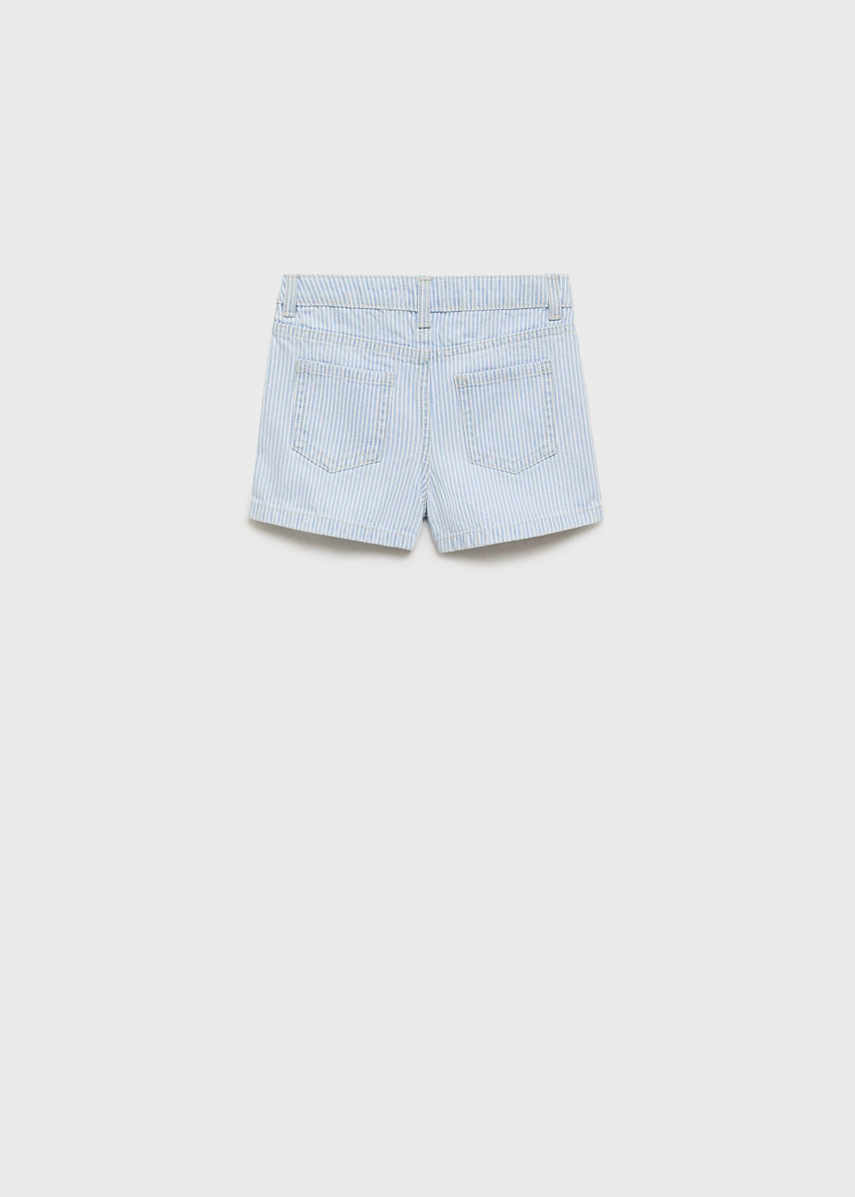 Striped denim shorts — Light Blue