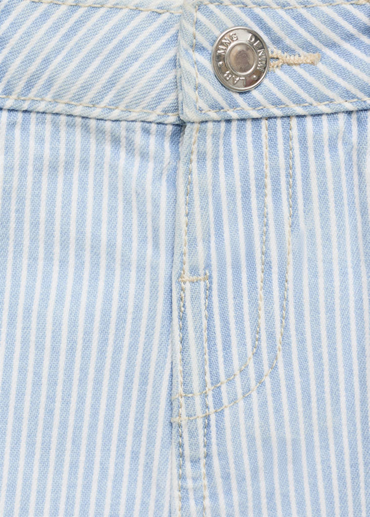 Striped denim shorts — Light Blue