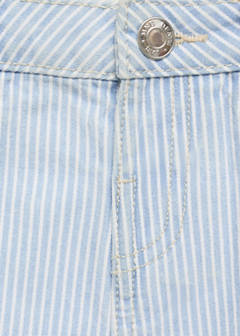 Striped denim shorts — Light Blue 3