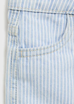 Striped denim shorts — Light Blue 5
