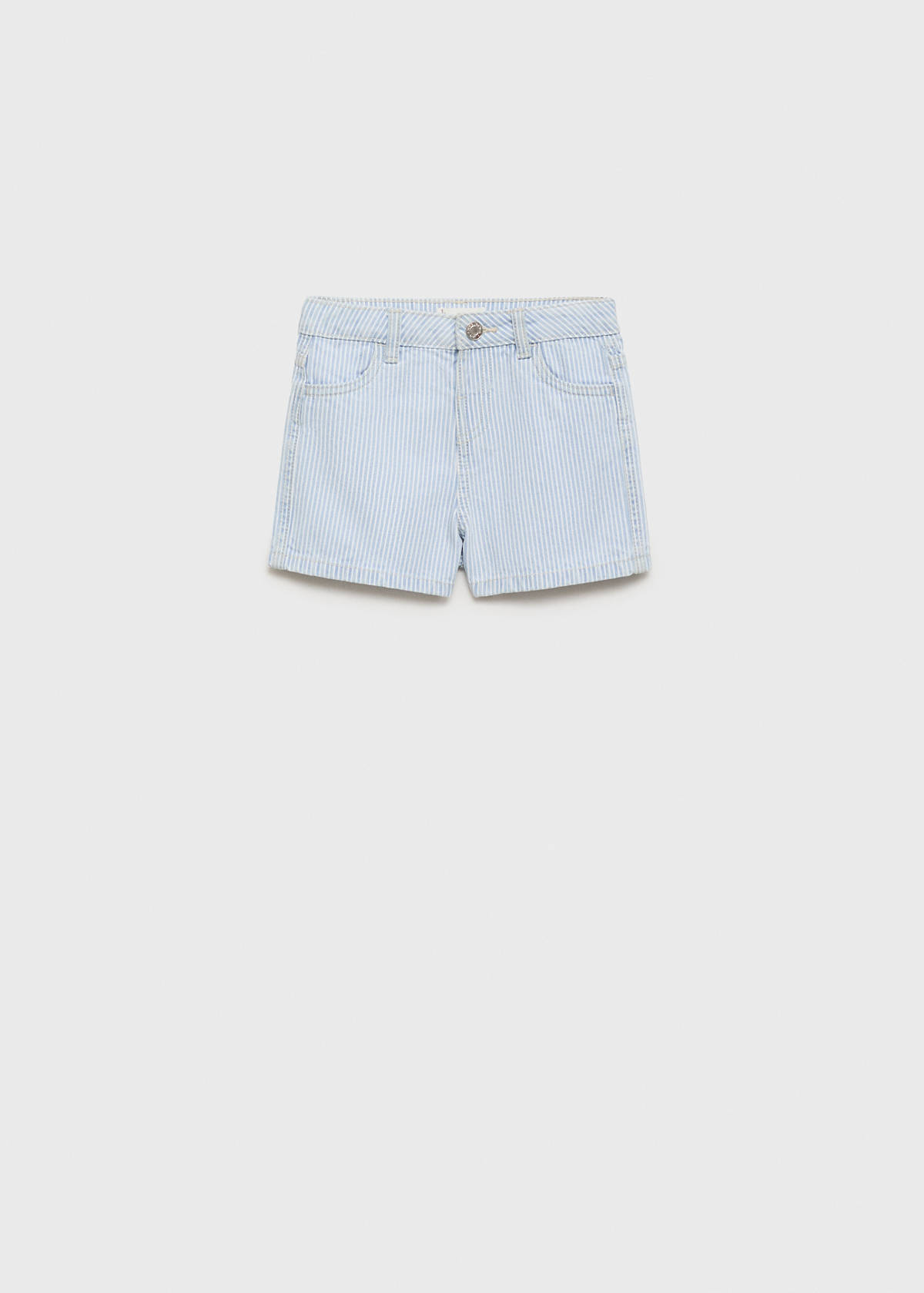 Striped denim shorts — Light Blue